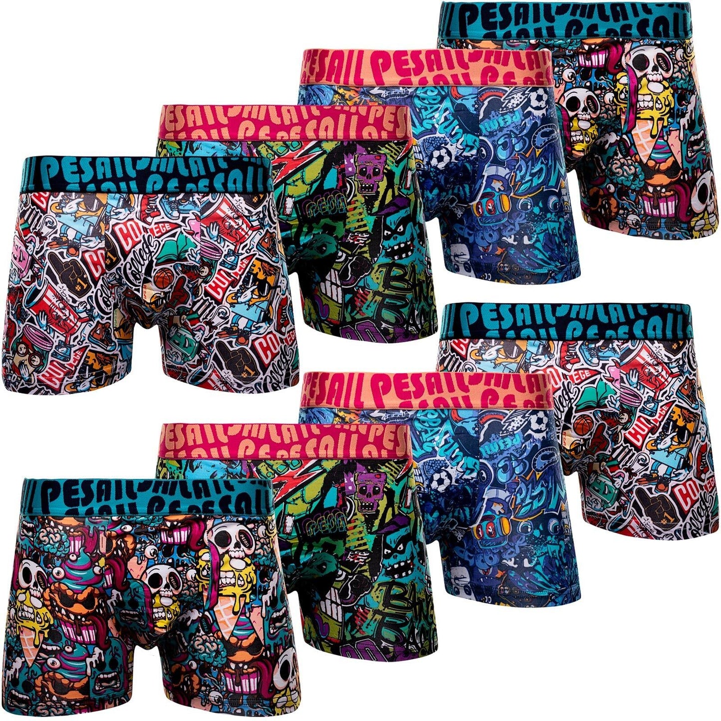 Pesail 5er-10er Pack Jungen Boxershorts aus Modal/Baumwolle Größen 110-176 Unterwäsche Retroshorts Unterhose