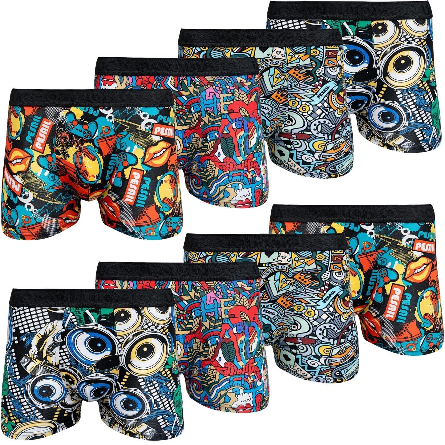 Pesail 5er-10er Pack Jungen Boxershorts aus Modal/Baumwolle Größen 110-176 Unterwäsche Retroshorts Unterhose