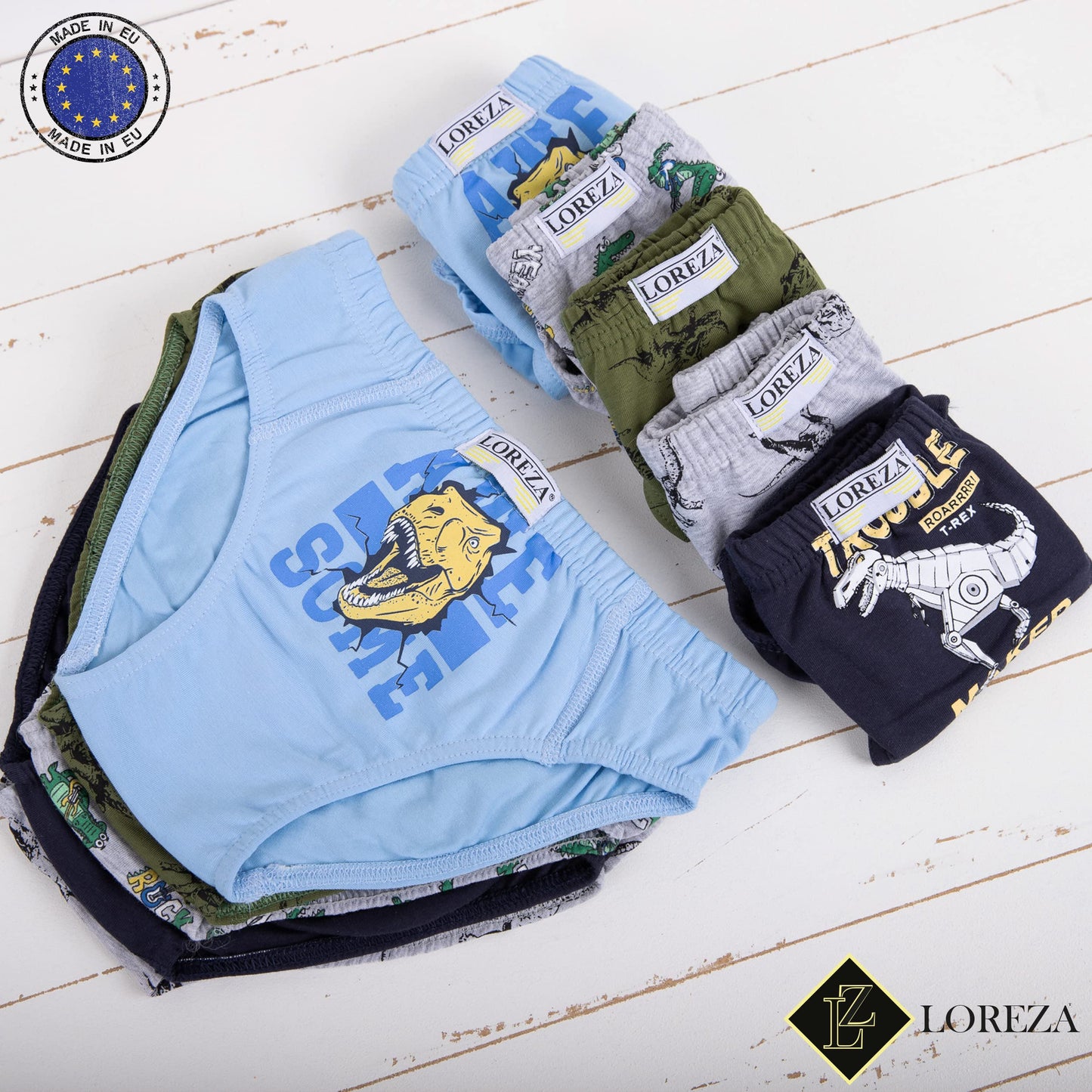LOREZA ® 10 Pack Jungen Slips aus Baumwolle Unterhosen Größe 92-158