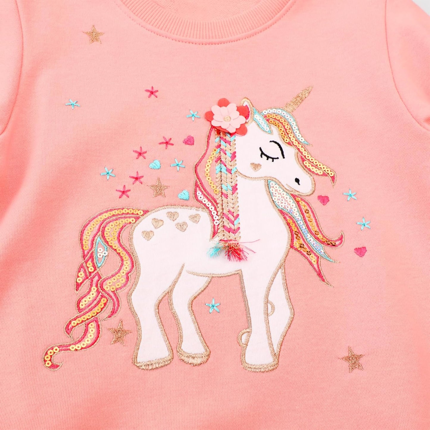 JinBei Sweatshirt für Mädchen Kinder Pullover Baumwolle Top Casual Jumper Kleinkind Langarmshirt Warme Kleidung, Alter 2-7 Jahre alt, Gr.92-122