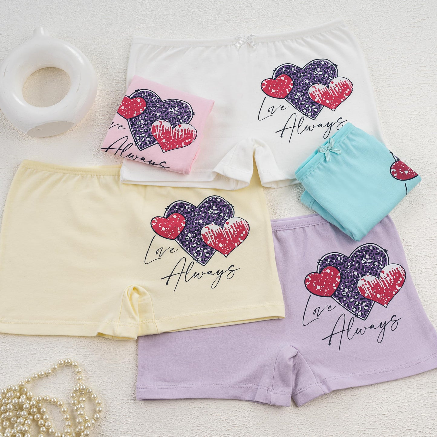 LOREZA ® 10er Pack Mädchen Pantys Boxershorts Unterwäsche aus Baumwolle - Gr. 92-170