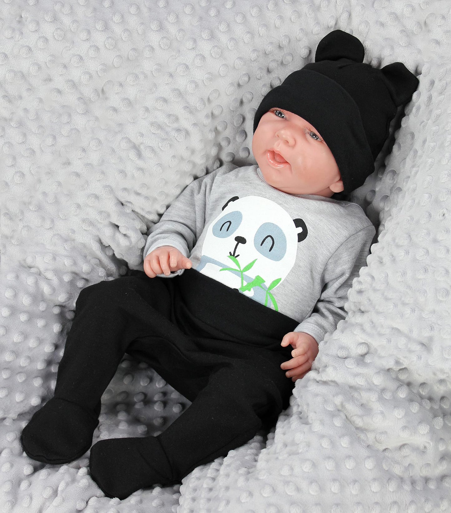 TupTam Baby Clothes Set Body Romper Hat Teddy Bear