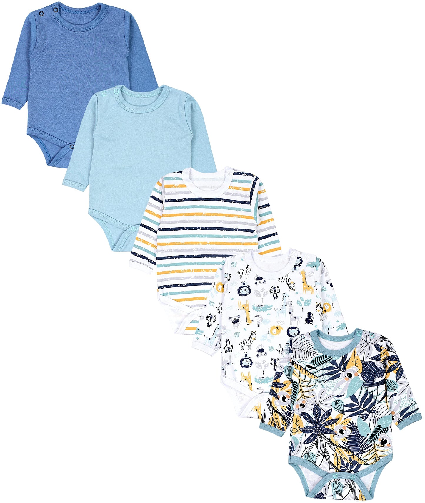 TupTam Baby Body Langarm – Weicher Body Baby 5er Pack aus Baumwolle, Unifarben, OEKO-TEX Zertifiziert