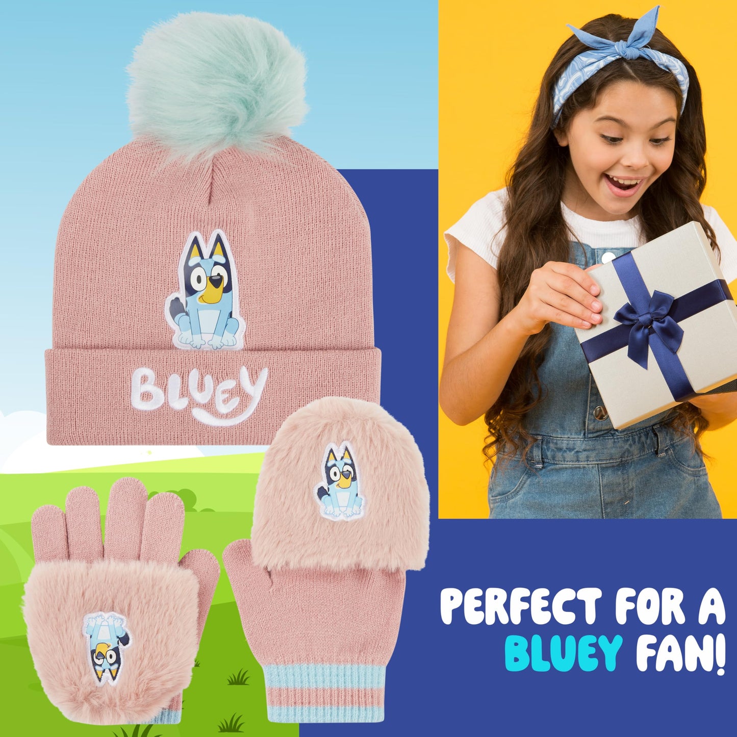 BlueY Girls' Winter Hat, Scarf and Glove Set - Children's Gifts