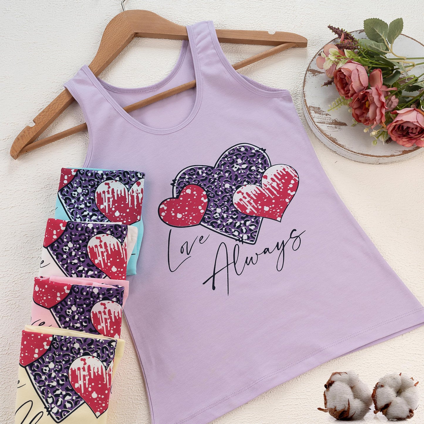 LOREZA ® 5 girls' cotton undershirts tank tops - sizes 92-170