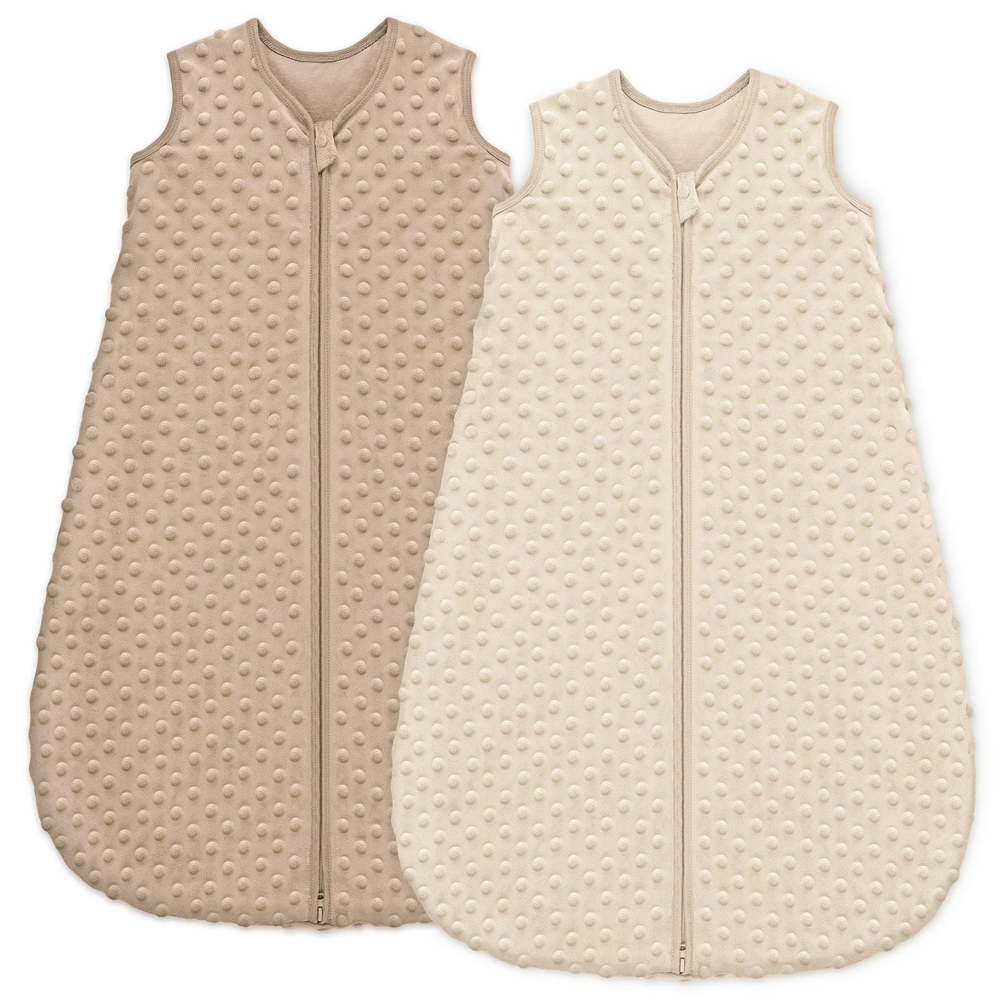 Unnivoll Baby Sleeping Bag, 1.5 Tog Baby Sleeping Bag, 0-6 Months, Pack of 2, Sleeping Bag, Winter, Autumn, 67 cm, for Boys and Girls, Newborns, Coffee