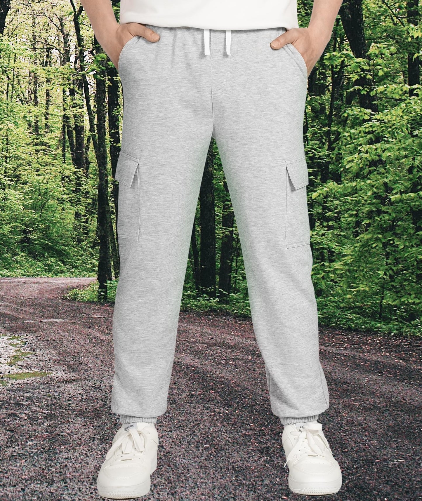 YOUNGSOUL Kinder Jogginghose Jungen Cargo Jogger Hose Sweathose Freizeithose mit Elastischem Bund