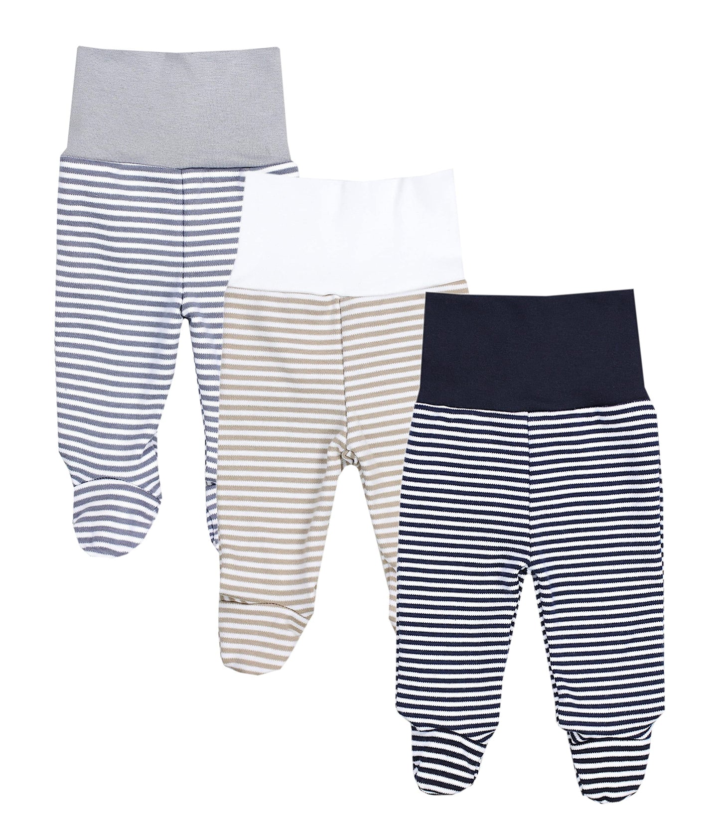 TupTam Pumphose Baby Jungen mit Fuß 3er Pack – Weiche Baby Hose aus Baumwolle mit Komfortbund