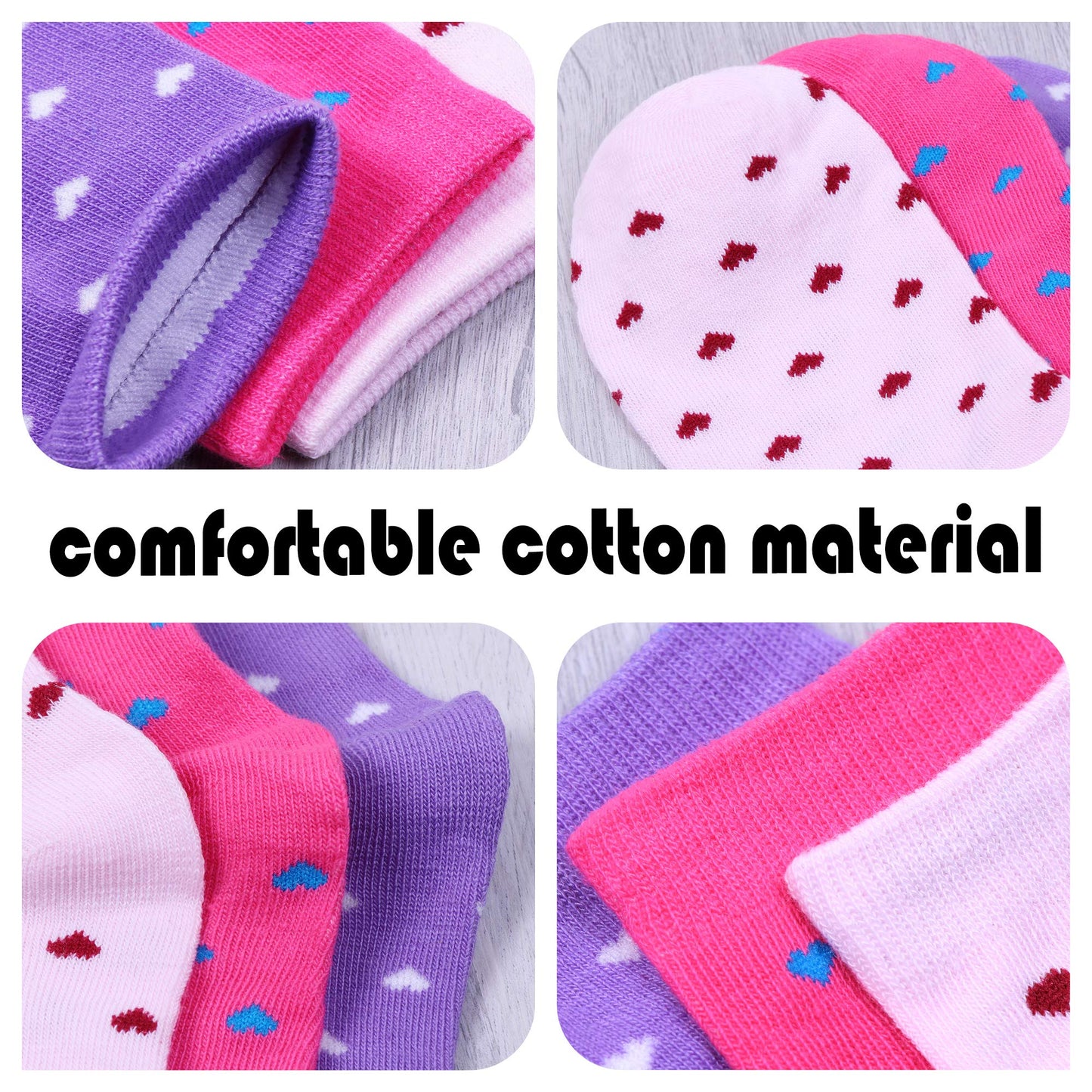 L&K-II 10/12 Paar Kinder Mädchen Socken aus Baumwolle Kleinkind niedliche Muster Kids Sneakersocken bunt 2808VA