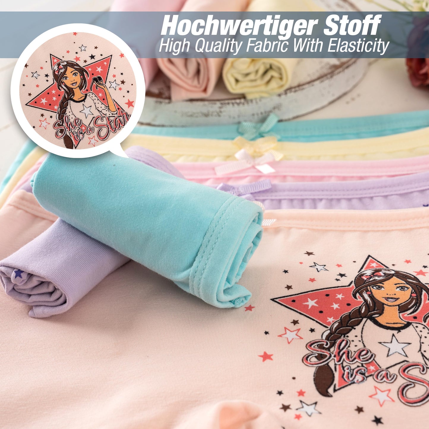 LOREZA ® 10er Pack Mädchen Pantys Boxershorts Unterwäsche aus Baumwolle - Gr. 92-170