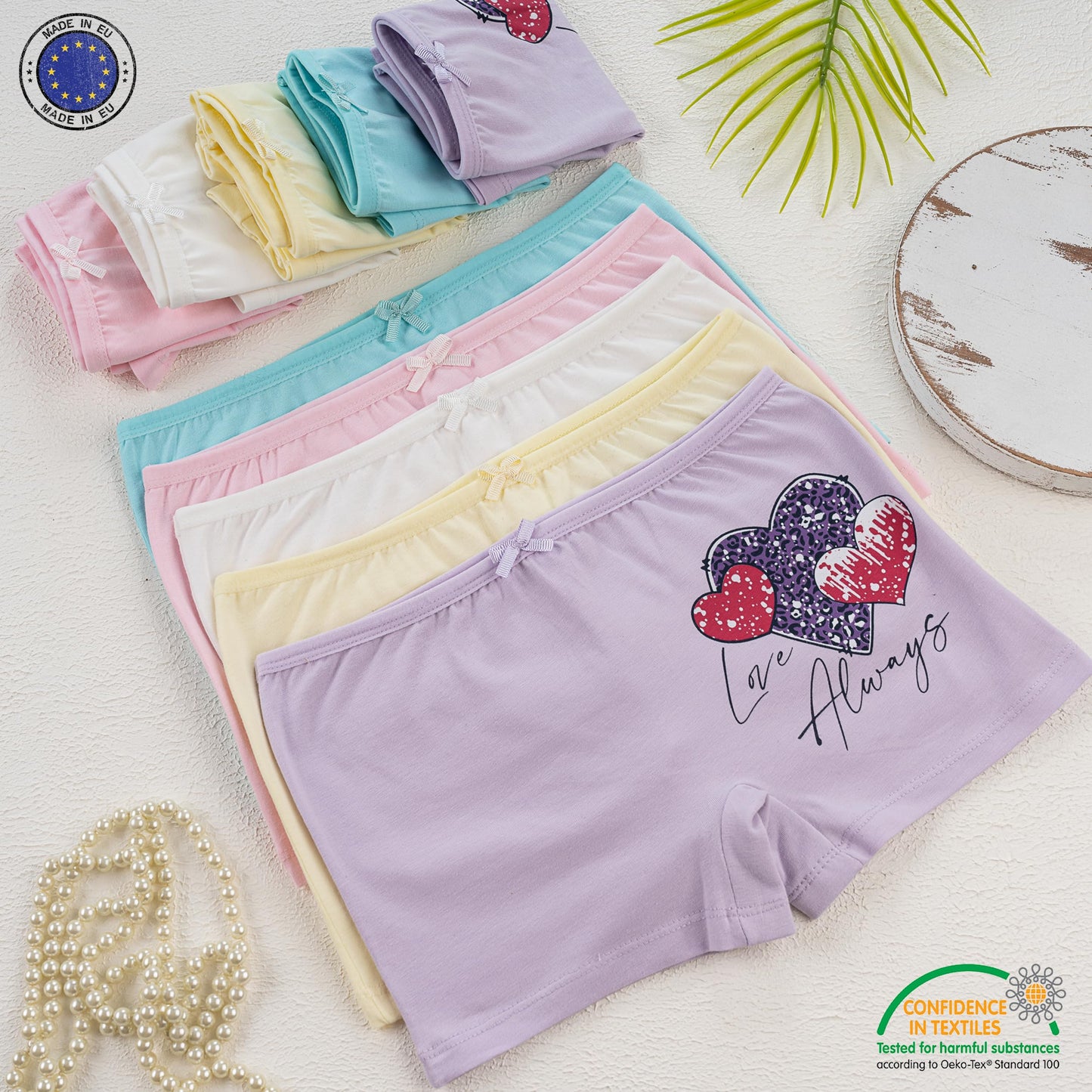 LOREZA ® 10er Pack Mädchen Pantys Boxershorts Unterwäsche aus Baumwolle - Gr. 92-170