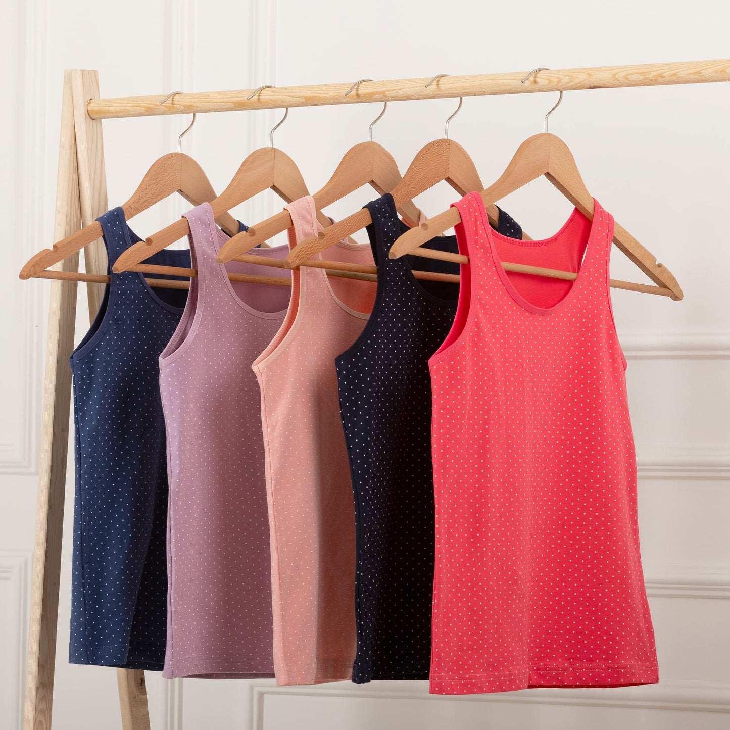 LOREZA ® 5 girls' cotton undershirts tank tops - sizes 92-170