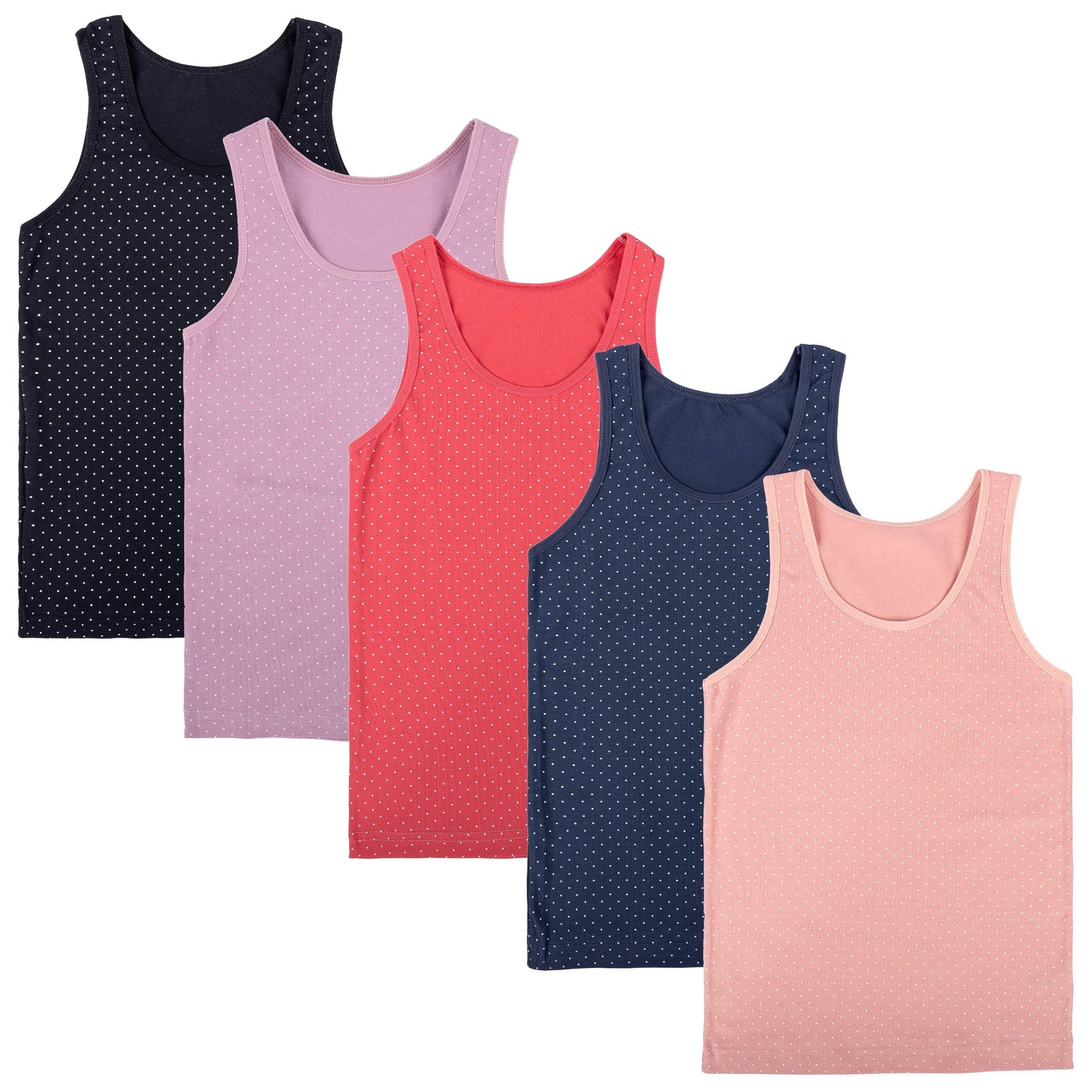 LOREZA ® 5 girls' cotton undershirts tank tops - sizes 92-170