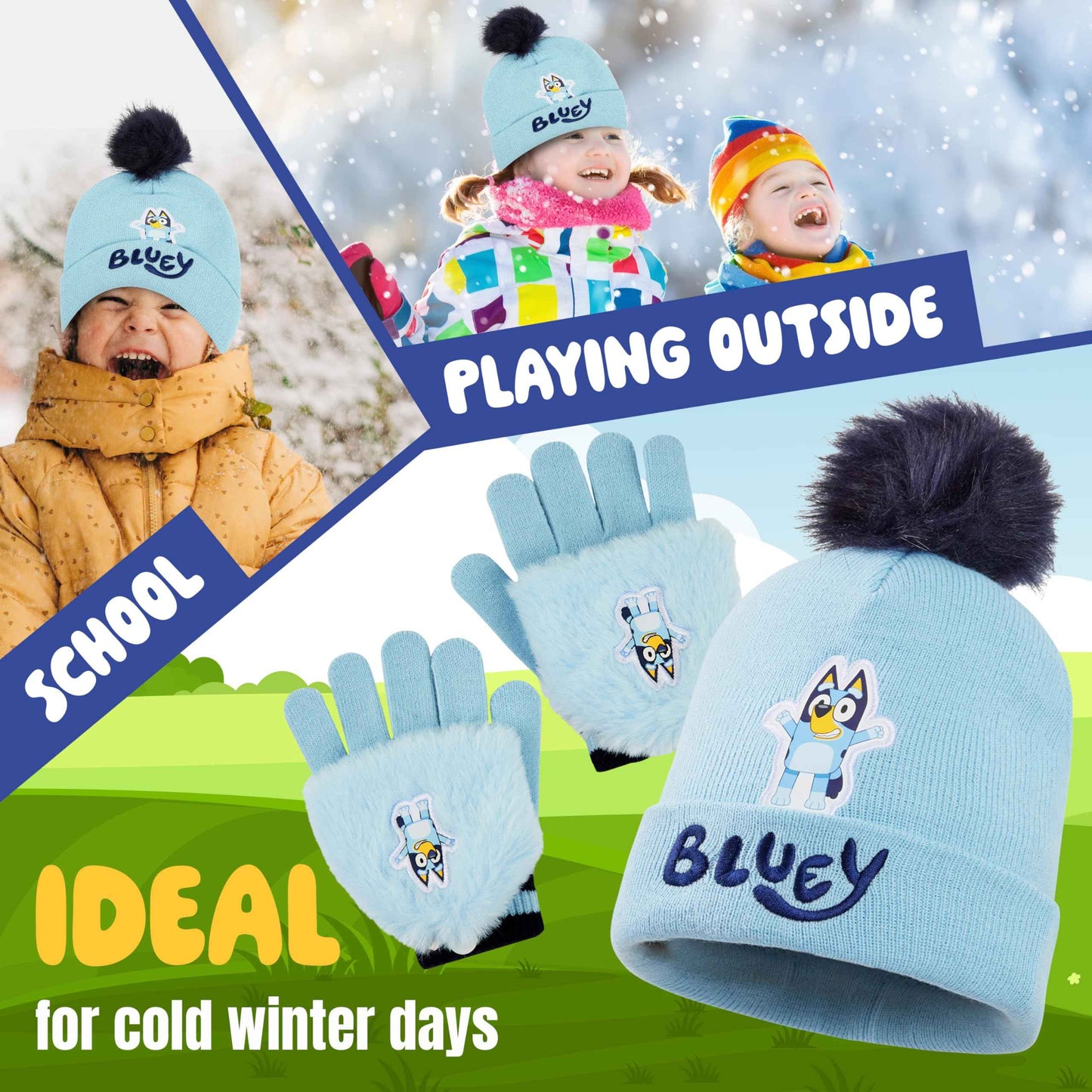 BlueY Girls' Winter Hat, Scarf and Glove Set - Children's Gifts