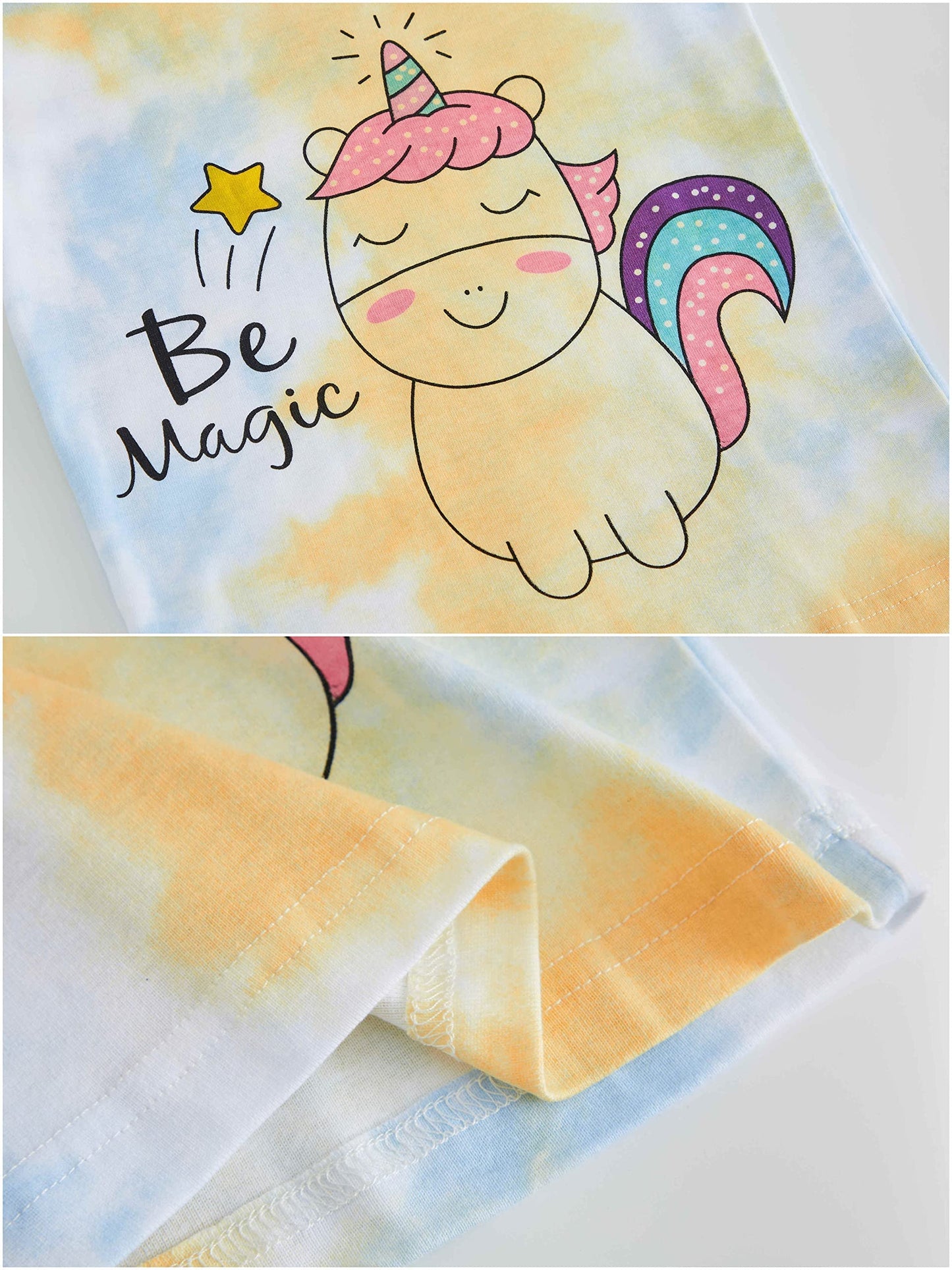 LOLPIP Mädchen Pyjamas 100% Baumwolle Schlafanzug für Kinder Schlafkleidung Langarm 4 Stück Set 1-12 Jahre