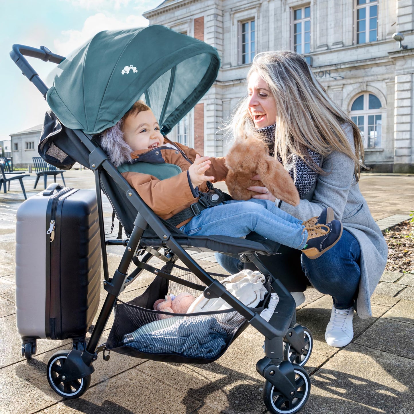 Bebeconfort Buggy Teeny 3D Ultra Compact Folding Pushchair with Matching Carry Bag Ideal for Travel or the City Can be Used from Approx. 6 Months to 4 Years Tinted Grey