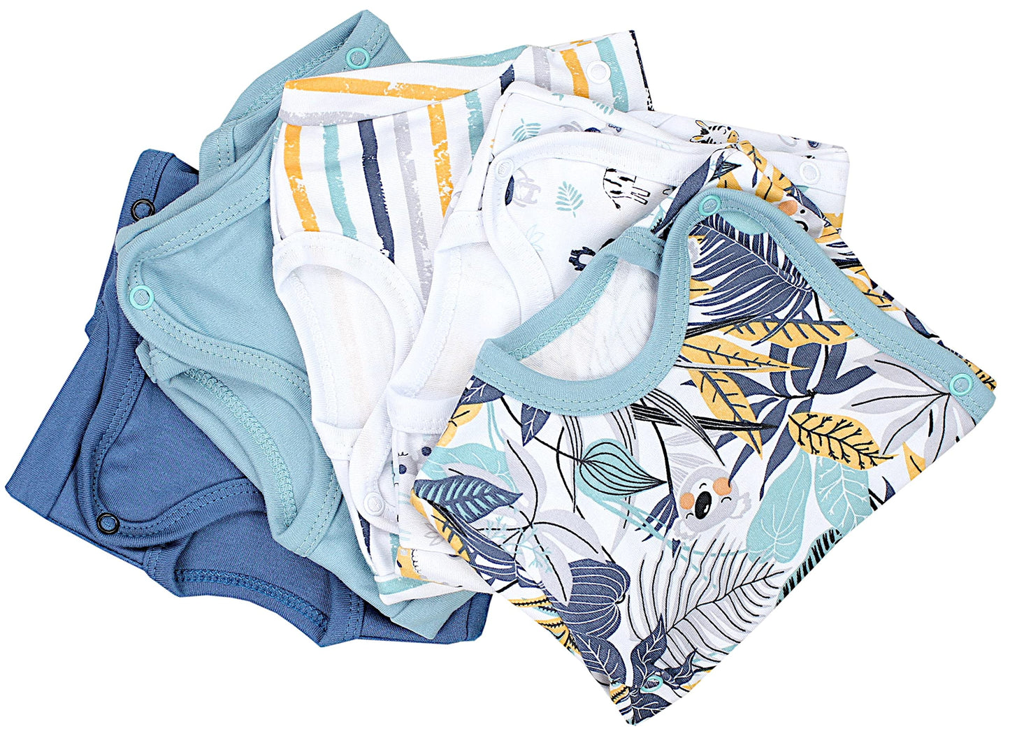 TupTam Baby Body Kurzarm Jungen – Wickelbody Kurzarm aus Baumwolle im 5er Set – OEKO-TEX Zertifiziert