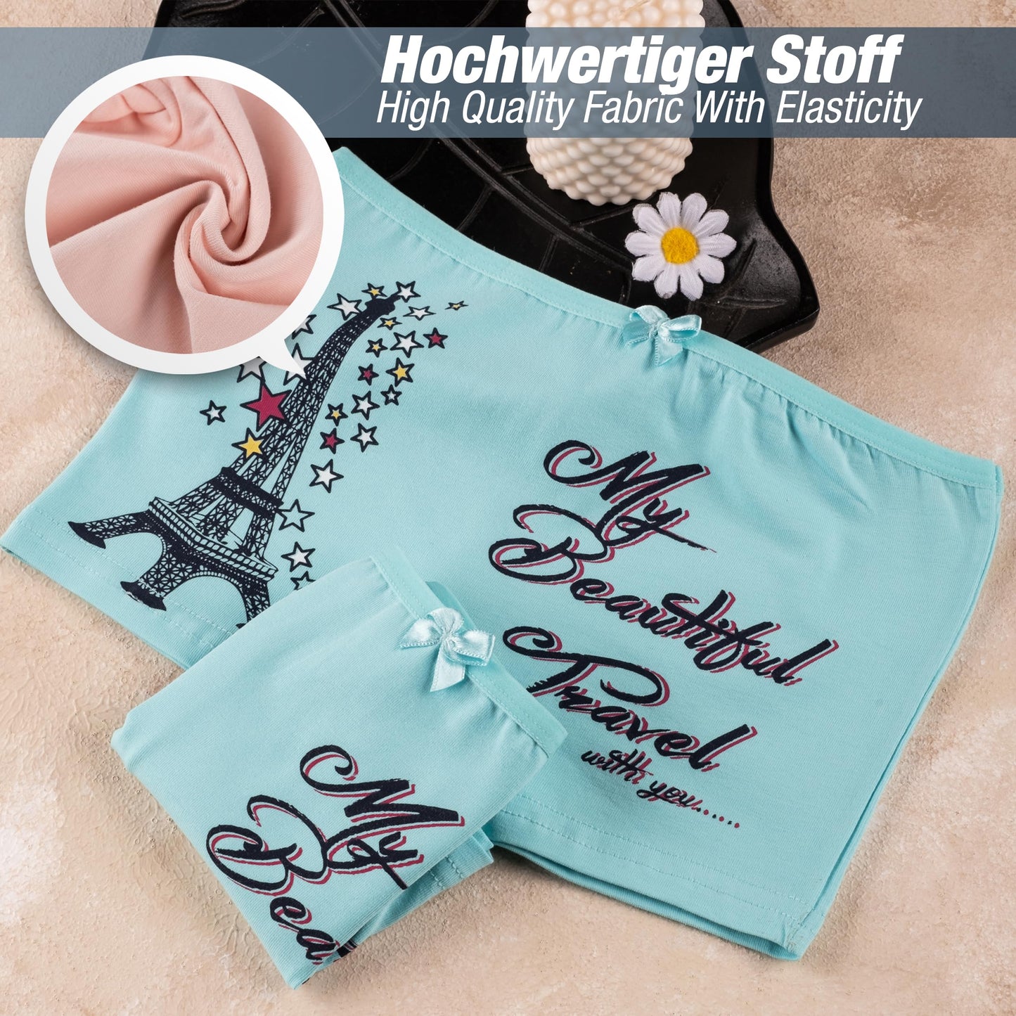 LOREZA ® 10er Pack Mädchen Pantys Boxershorts Unterwäsche aus Baumwolle - Gr. 92-170