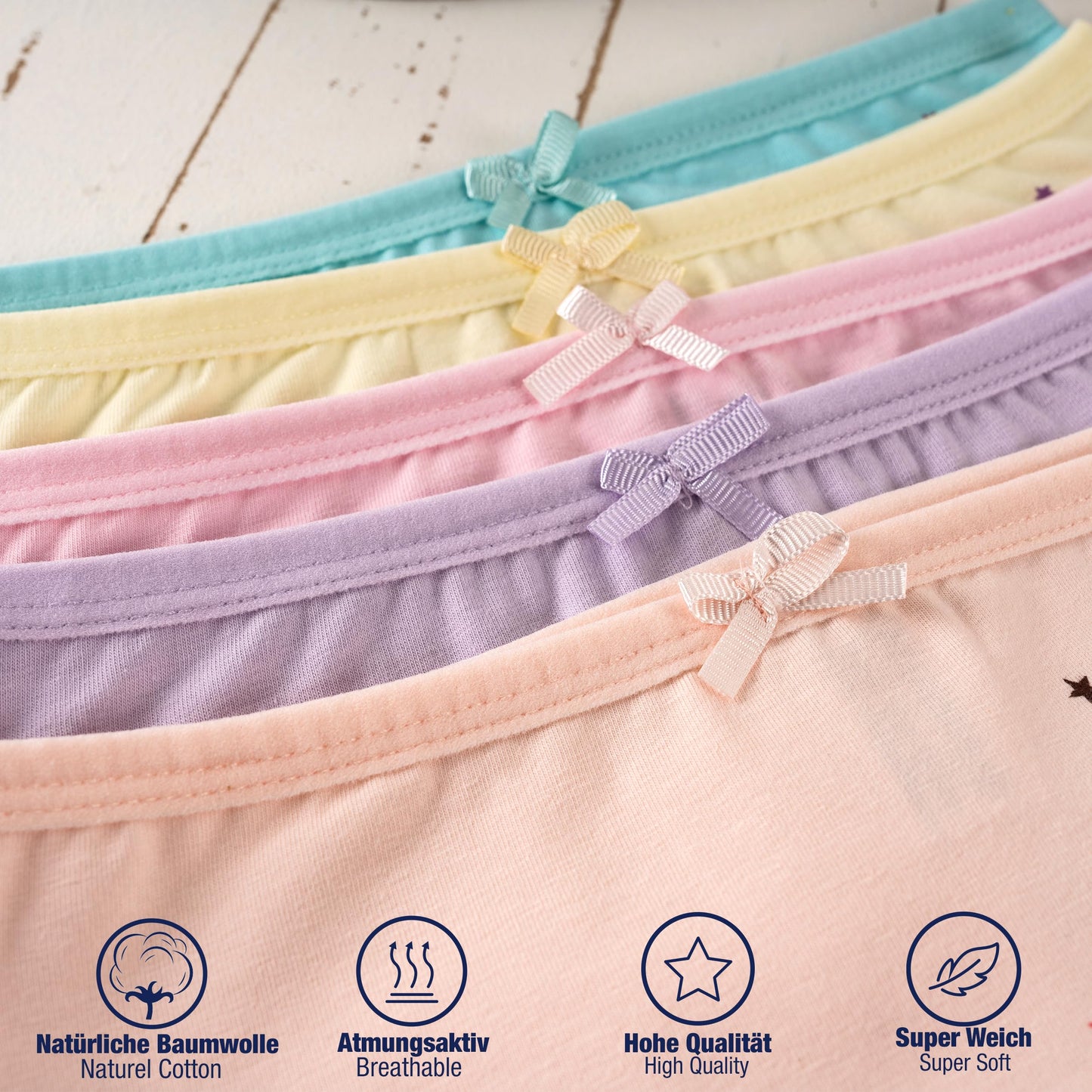 LOREZA ® 10er Pack Mädchen Pantys Boxershorts Unterwäsche aus Baumwolle - Gr. 92-170
