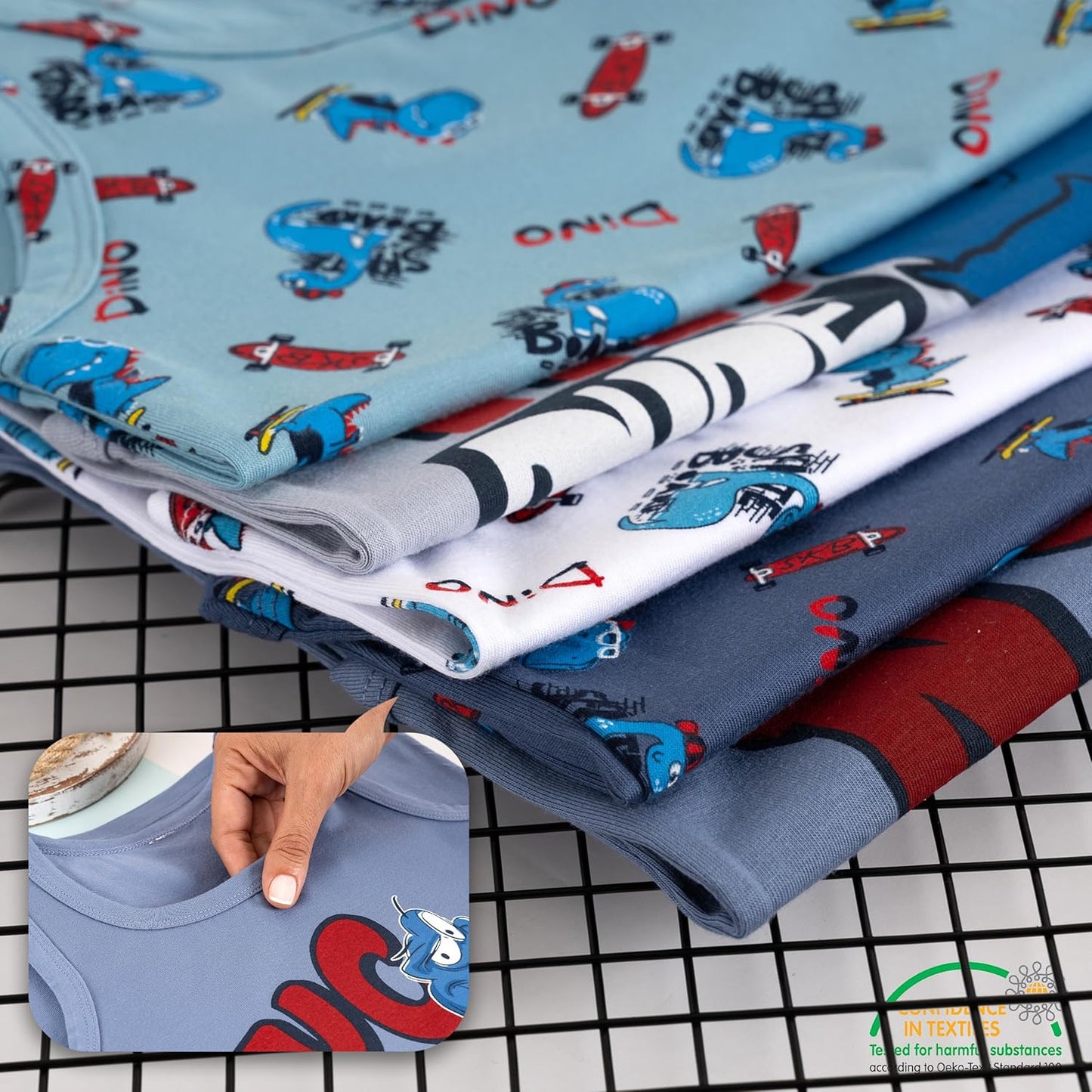 LOREZA ® 5 Pack Jungen Unterhemden aus Baumwolle Tank Top Unterwäsche Knaben