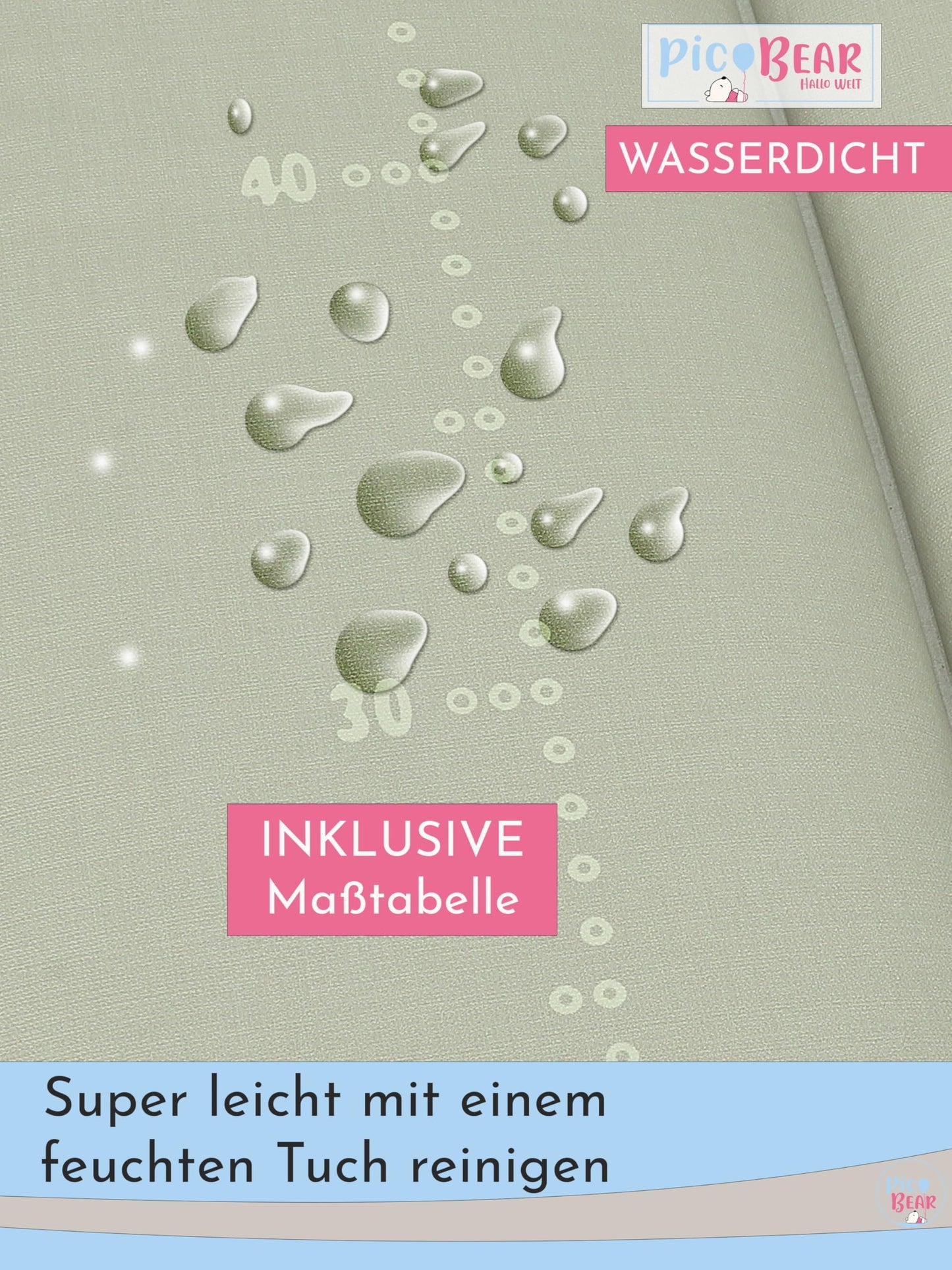 pic Bear Wickelauflage - hochwertige OEKO-TEX Wickeltischauflage - pflegeleichte Wickelunterlage - Auflage Wickelkommode - 85 x 72 cm - Sealife