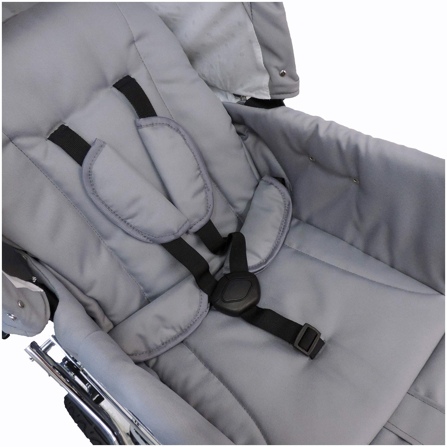 EICHHORN stroller Retro buggy sports buggy with leather strap frame and slider height adjustment, changeable viewing direction, fabric gray (EVA wheel)