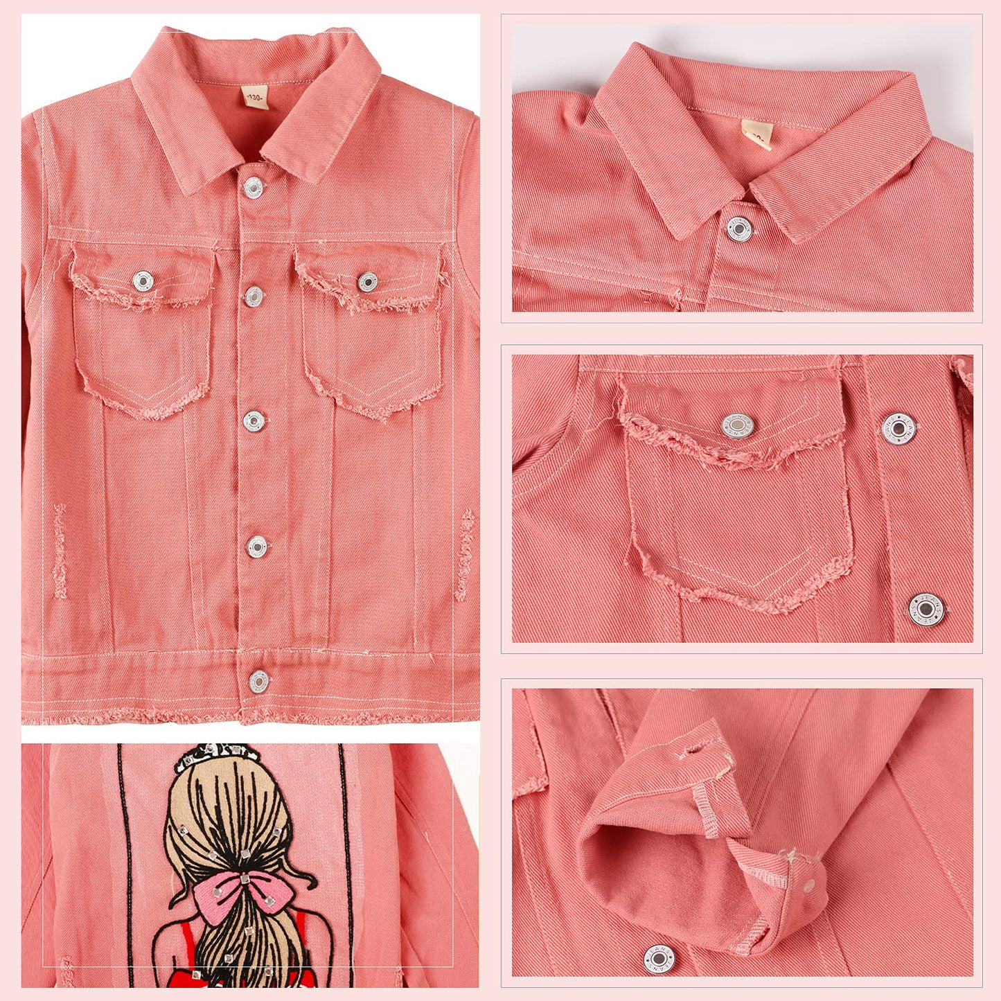 Amur Leopard Kinder Mädchen Jeansjacke Baumwolle Denim Jacke Süß Kinder Frühling Herbst Jacke