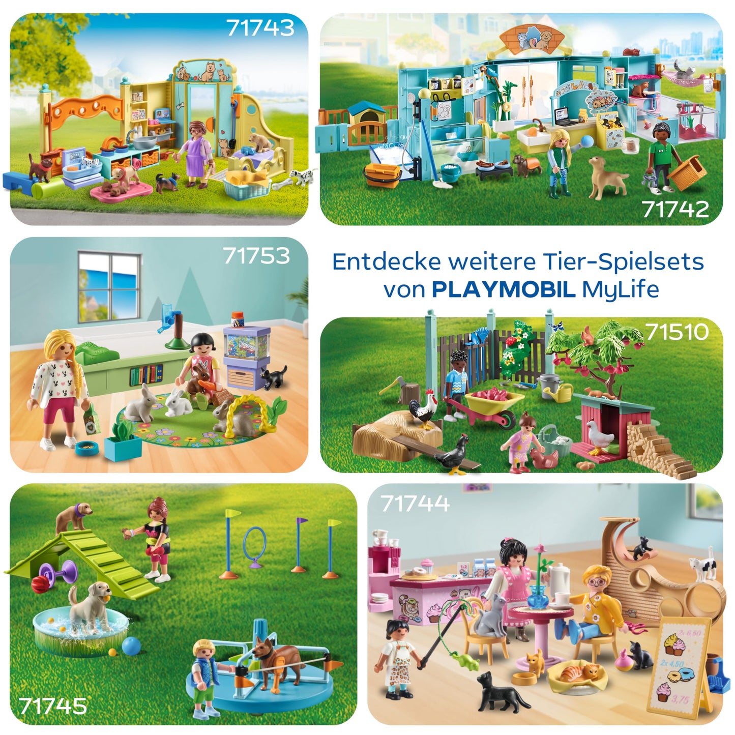 PLAYMOBIL Cat Café Cat Toy Child Animal Figure Set Toy for Children from 4 Years 71744