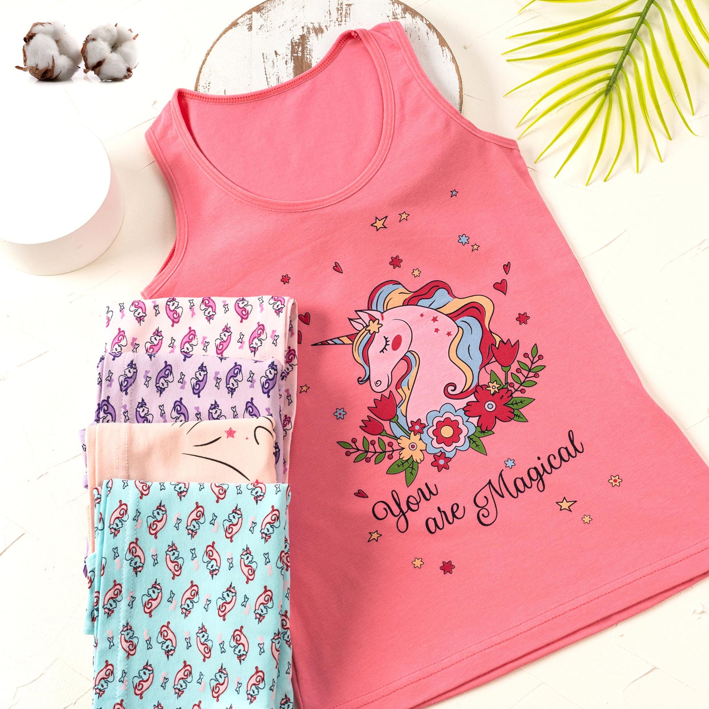 LOREZA ® 5 girls' cotton undershirts tank tops - sizes 92-170