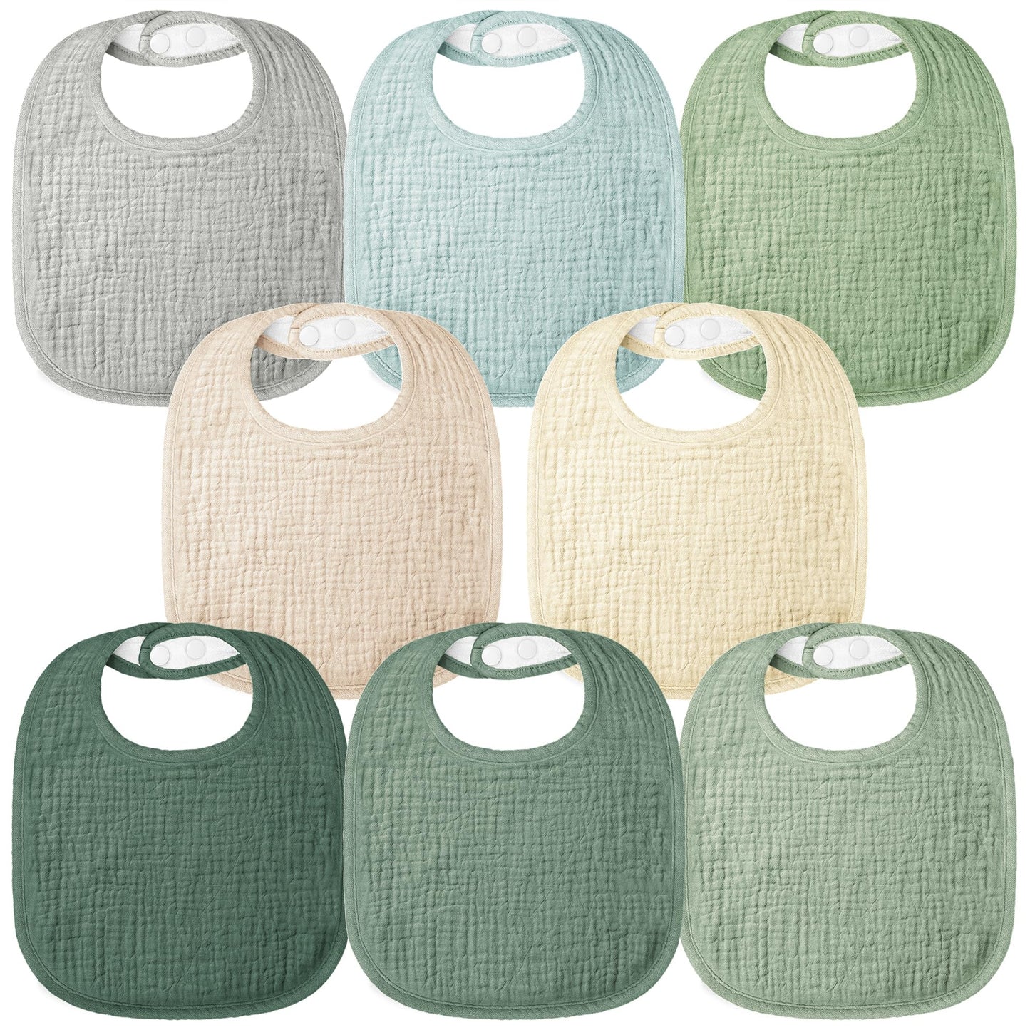 Bearmoss Lätzchen Baby Musselin Sabberlätzchen für Babys, 100% Baumwolle Quadratische Halstuch Baby Verstellbare Babylätzchen Weiche Sabberlätzchen für Junge und Mädchen,8 Stück