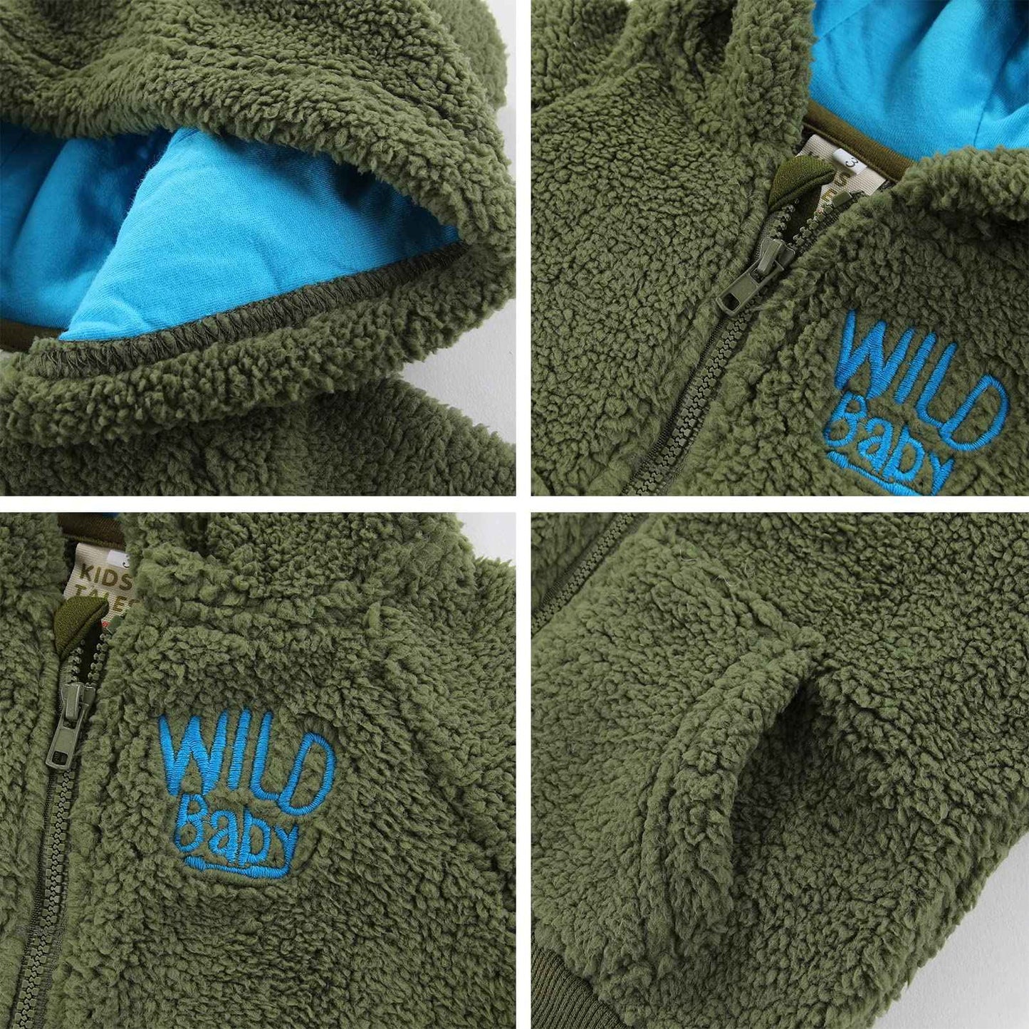 Gajaous Newborn Baby Girls Boys Fleece Hooded Jacket Zip Bear Coat Warm Winter Outwear
