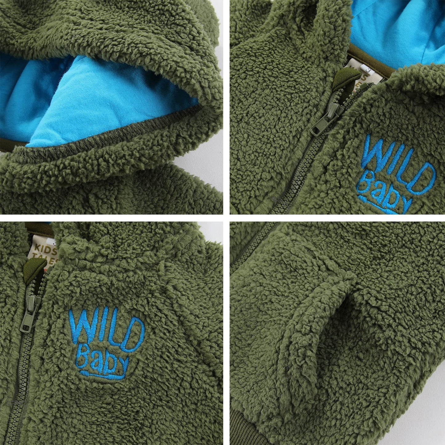 Gajaous Newborn Baby Girls Boys Fleece Hooded Jacket Zip Bear Coat Warm Winter Outwear