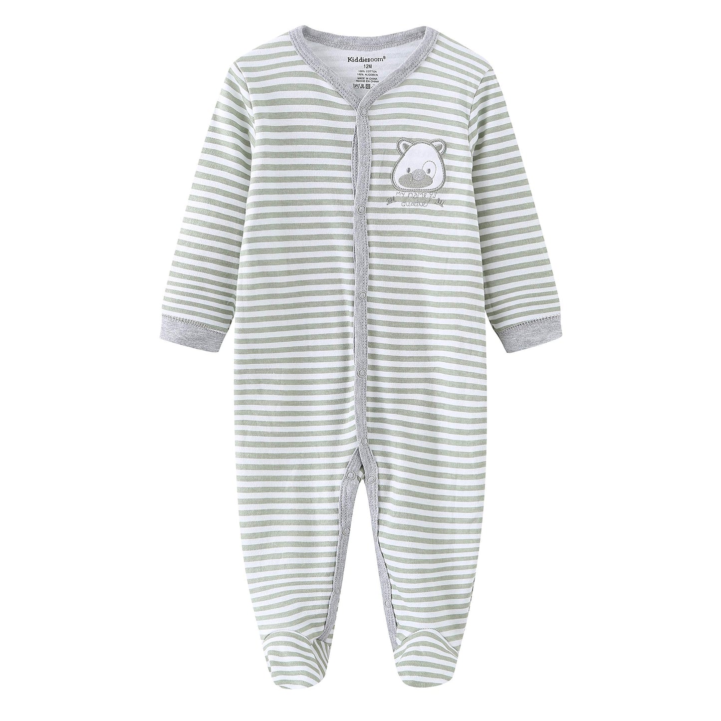 Kiddiezoom Baby-Jungen Mädchen Schlafstrampler, 3er Pack