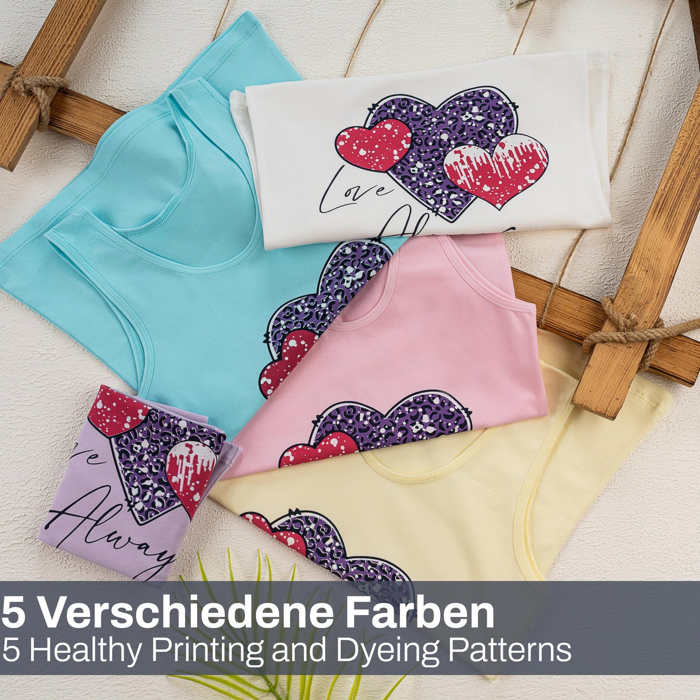 LOREZA ® 5 girls' cotton undershirts tank tops - sizes 92-170