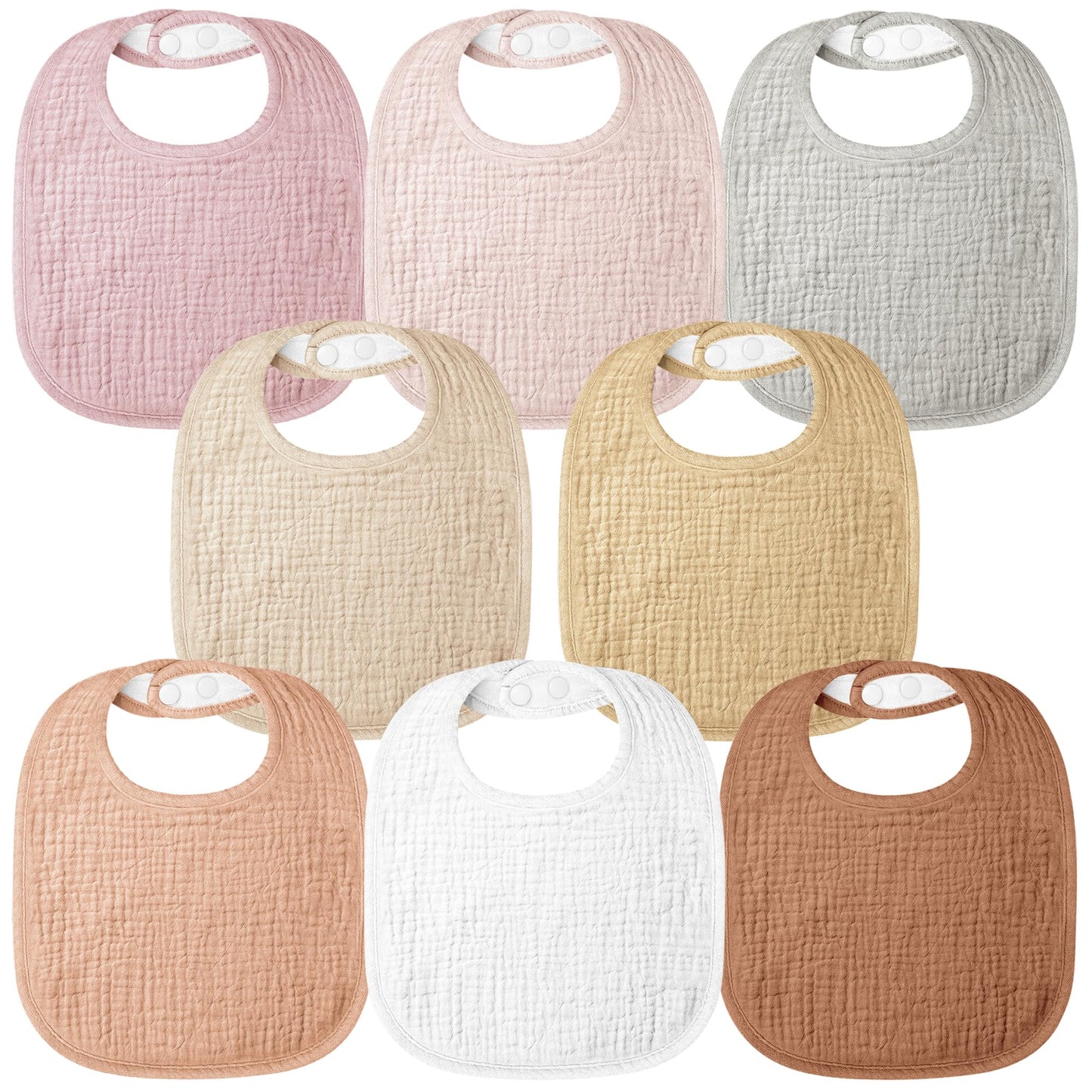 Bearmoss Lätzchen Baby Musselin Sabberlätzchen für Babys, 100% Baumwolle Quadratische Halstuch Baby Verstellbare Babylätzchen Weiche Sabberlätzchen für Junge und Mädchen,8 Stück