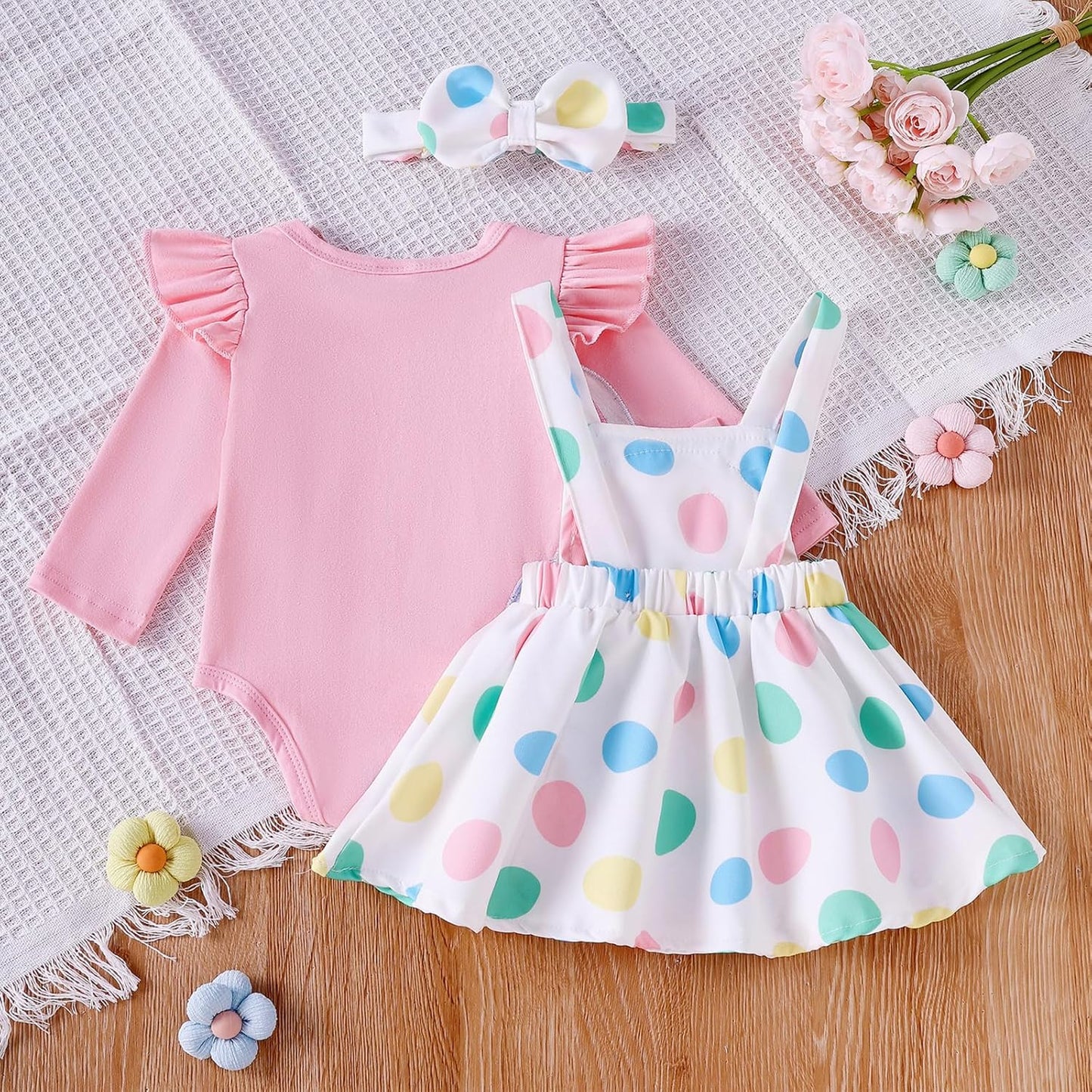 ESSECMBS Infant Baby Girl Halloween Romper Skirt 3 Pieces Clothing Set Long Sleeve Ruffle Shoulder Body Braces Pumpkin Ghost Skirt Headband Girls All Saints Clothing