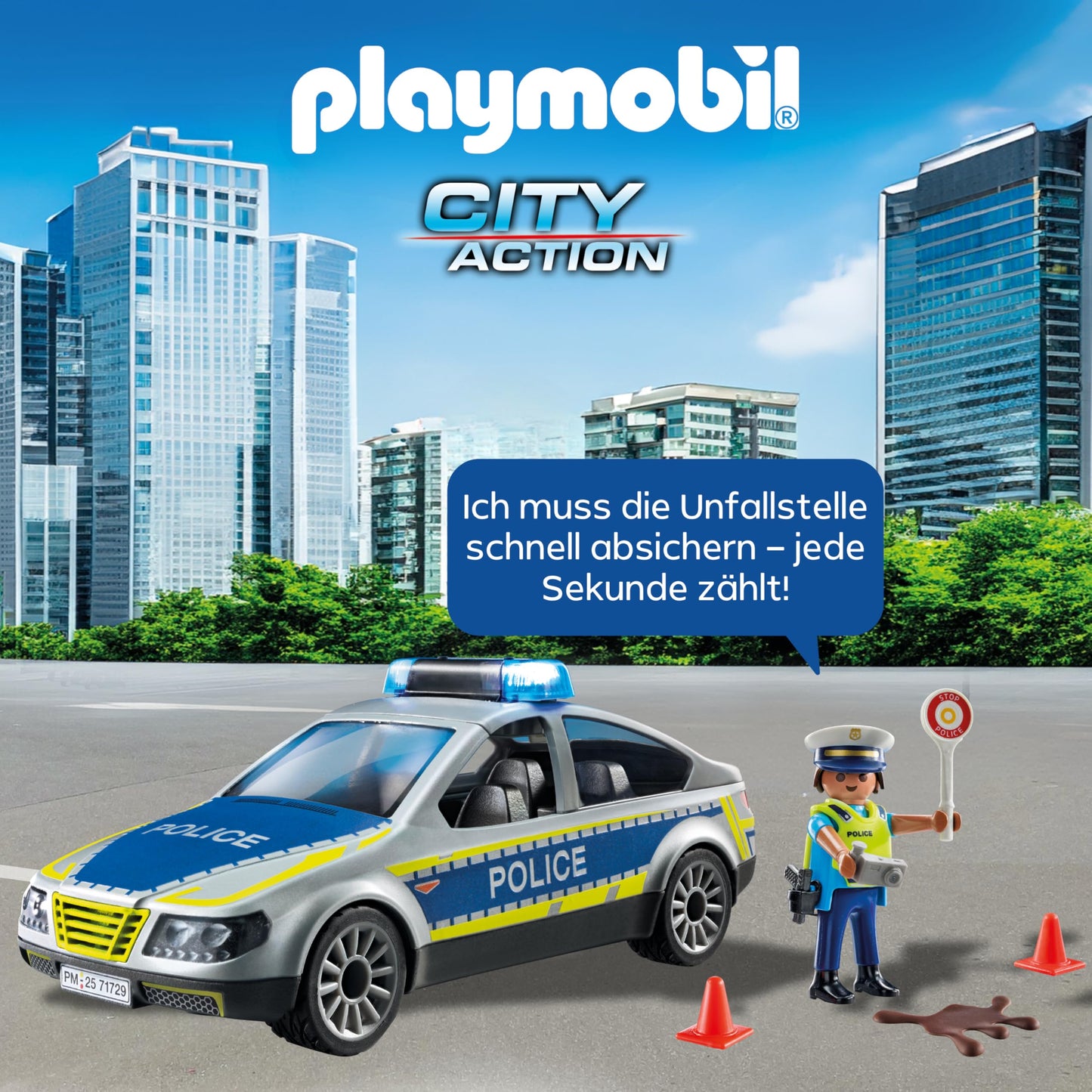 PLAYMOBIL | Action Heroes | Polizei Streifenwagen | Polizeiauto | Spielzeugauto | Spielzeug für Kinder ab 4 Jahren | 71729