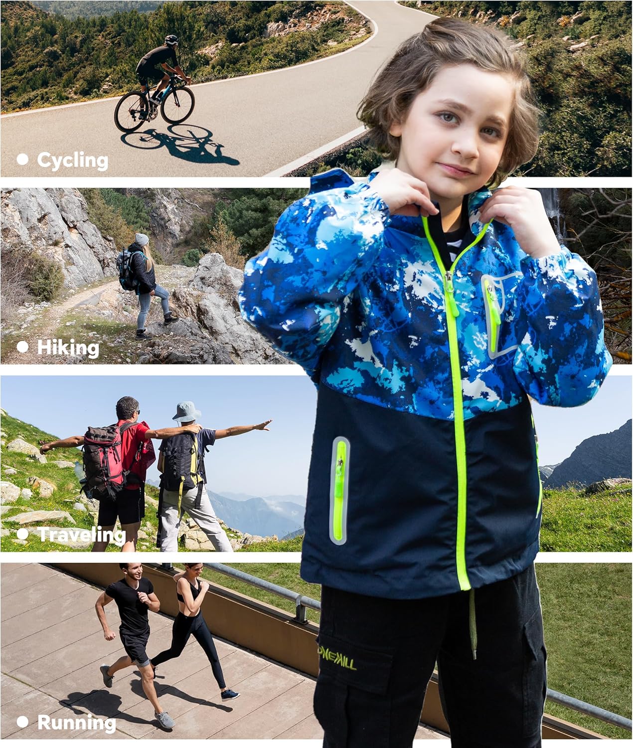 LAUSONS Children's Lined Jacket, Boys' Transition Jackets for Boys, Softshell Jackets with Camouflage Pattern