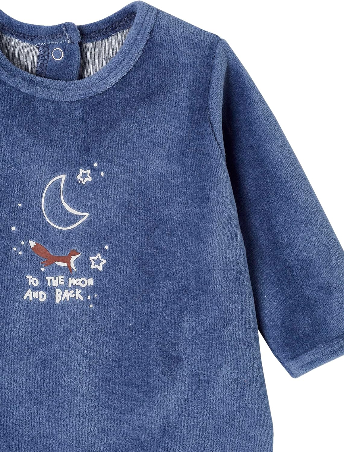 Vertbaudet 2-pack baby velvet rompers fox Oeko-Tex blue 50