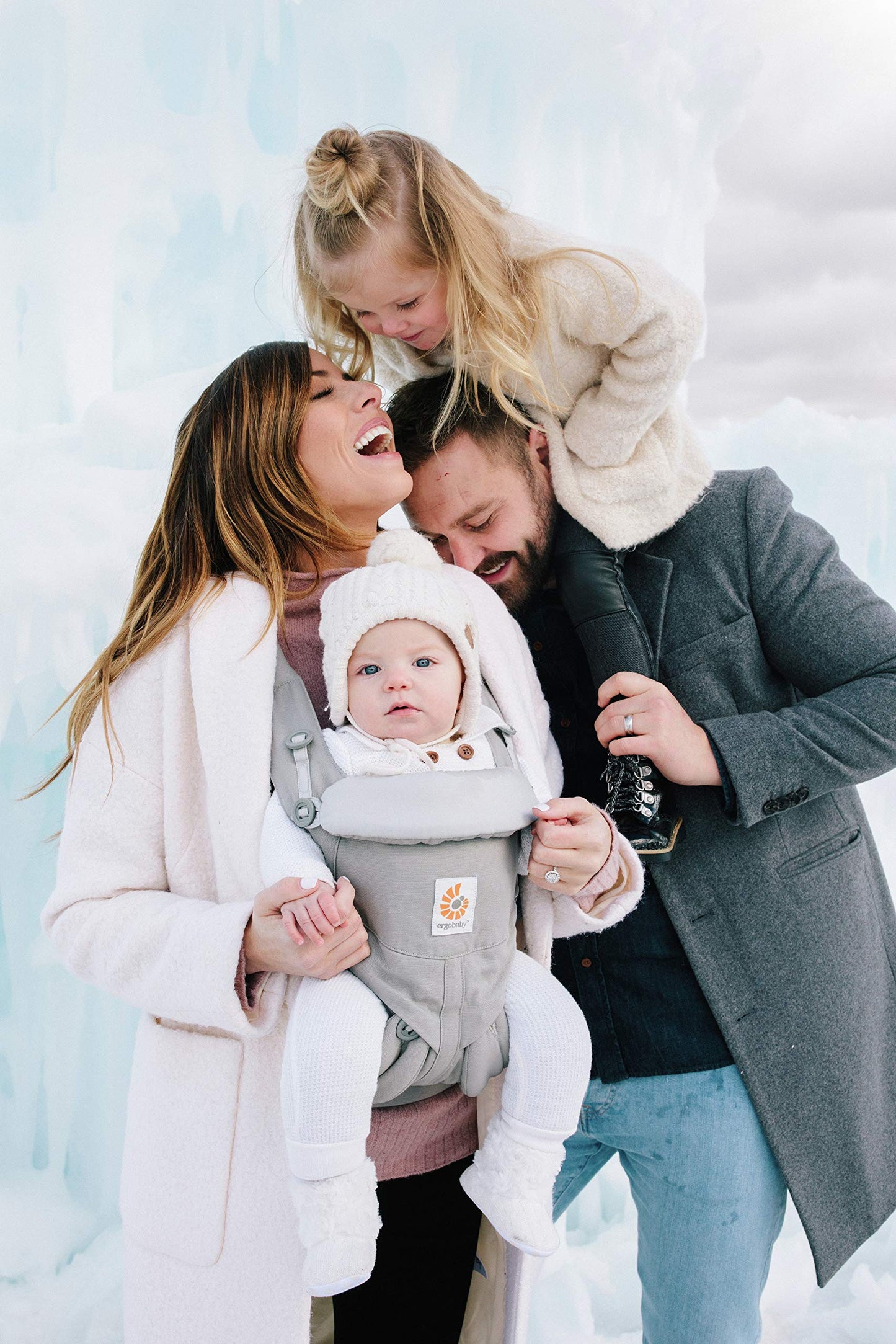 Ergobaby Babytrage, Omni 360 Cool Air Mesh mit 4 Positionen für Neugeborene bis Kleinkinder (0-4 Jahre), ergonomische Kindertrage und Rucksack, Mitternachtsblau
