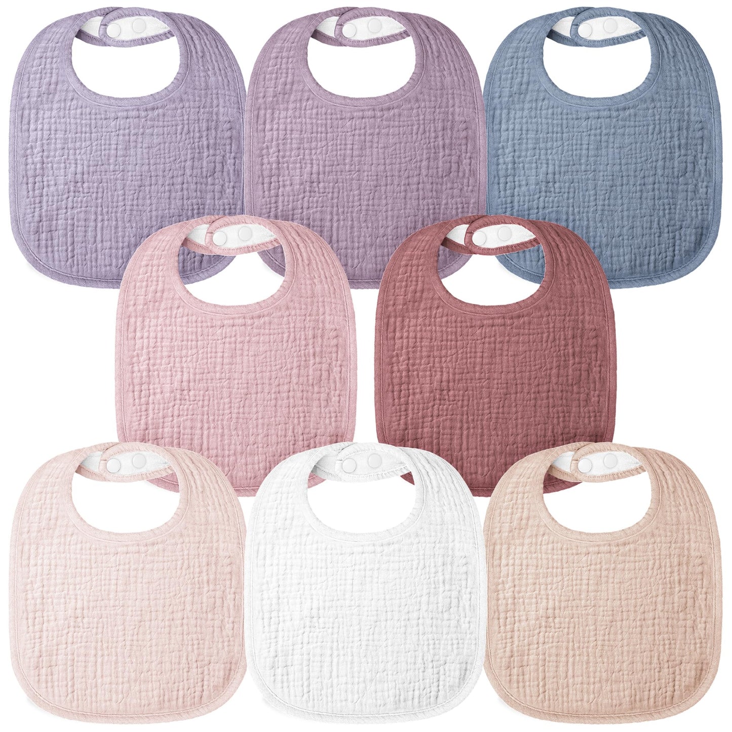 Bearmoss Lätzchen Baby Musselin Sabberlätzchen für Babys, 100% Baumwolle Quadratische Halstuch Baby Verstellbare Babylätzchen Weiche Sabberlätzchen für Junge und Mädchen,8 Stück