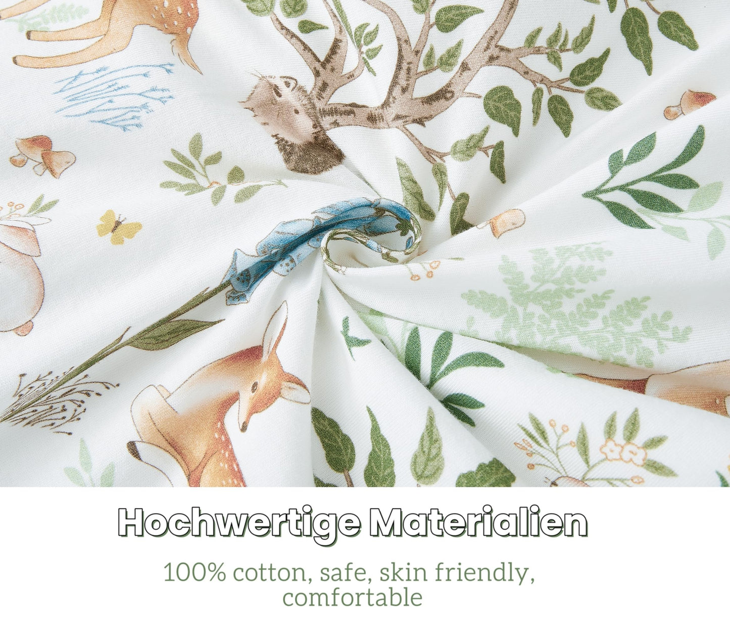 Chilsuessy Children's Sleeping Bag 1.5 Tog Pack of 2 Baby Sleeping Bag Made of 100% Cotton, Baby All-Year Sleeping Bag Pyjamas for Boys and Girls, 1.5 Tog/Elephant Lion + Green, 110 cm / Baby Height