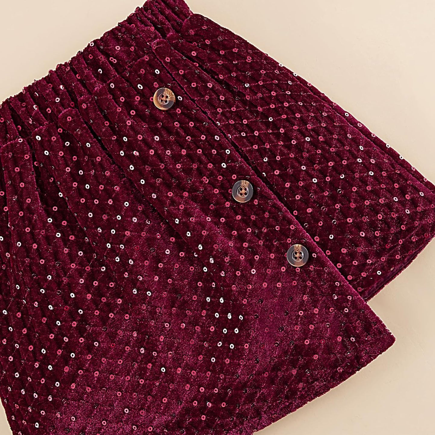 Bkixhv Baby Girls Clothes, Toddler Girls Skirt Set, Autumn Outfits, Long Puff Sleeves, Tops and Sequin Mini Skirt