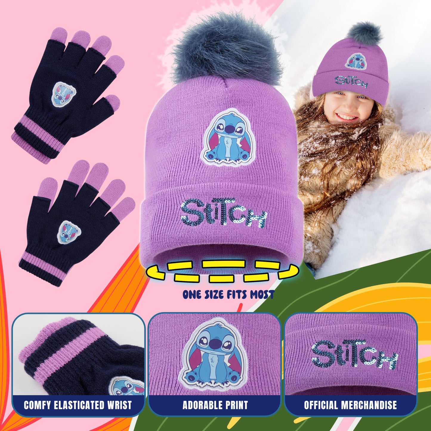 Disney The Nightmare Before Christmas Girls' Winter Accessory Set - Gifts Girls