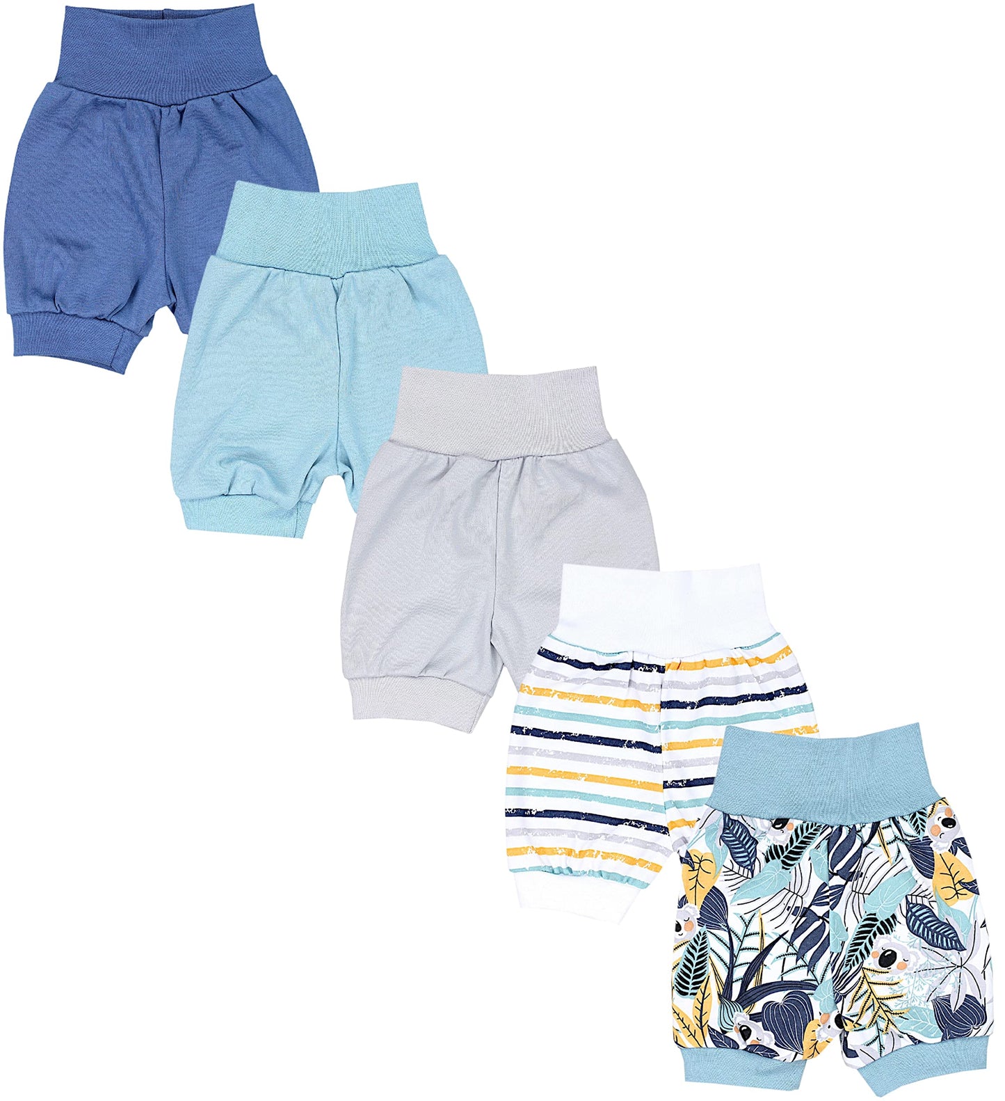 TupTam Unisex Baby Pumphose Sommershorts Baumwolle 5er Pack