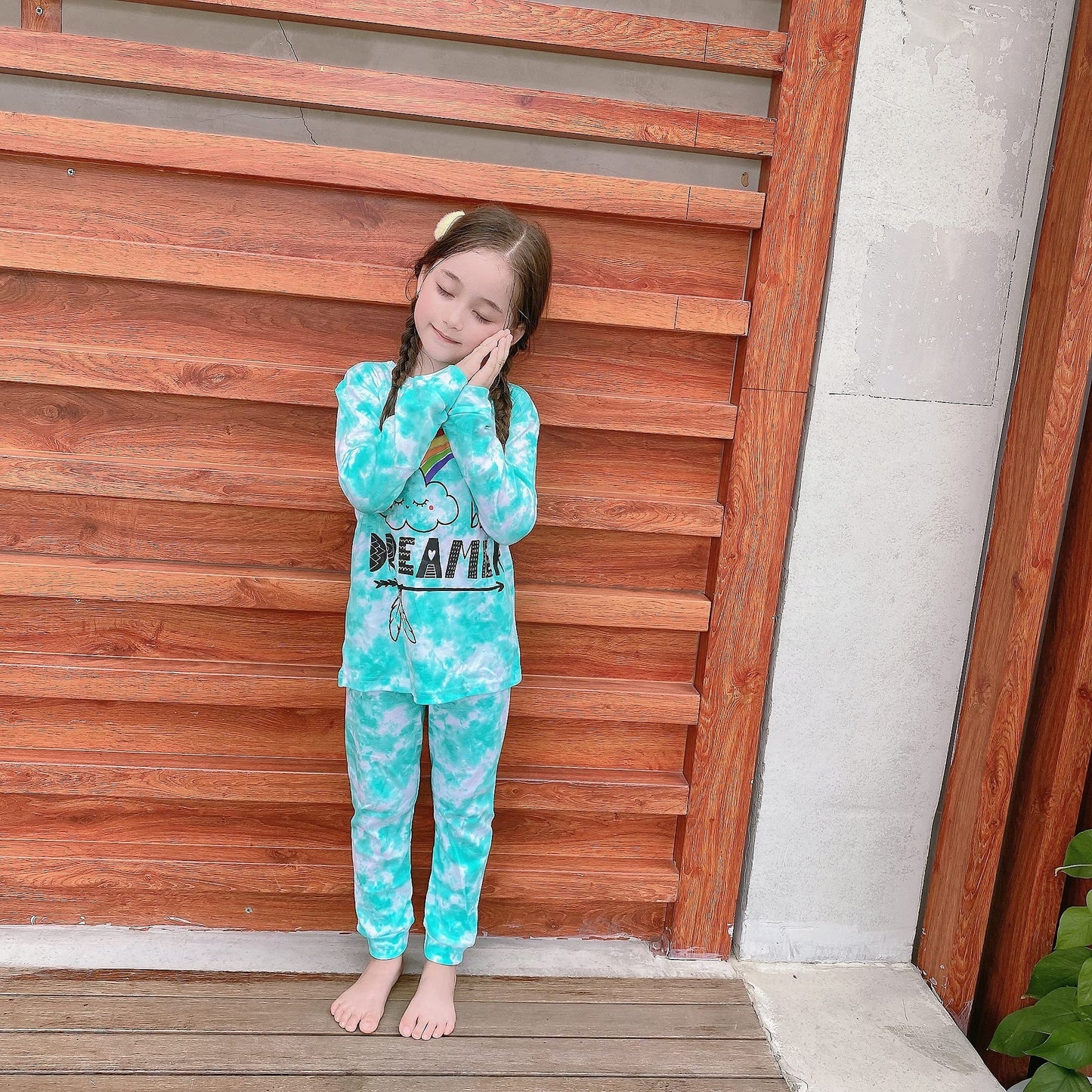 LOLPIP Mädchen Pyjamas 100% Baumwolle Schlafanzug für Kinder Schlafkleidung Langarm 4 Stück Set 1-12 Jahre