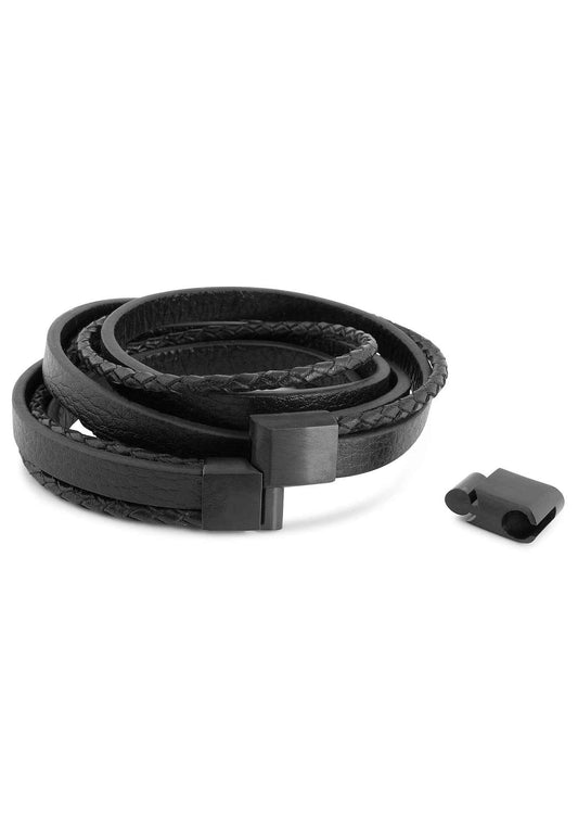 Dark Matter Synthetic Leather Bracelet - Black Black
