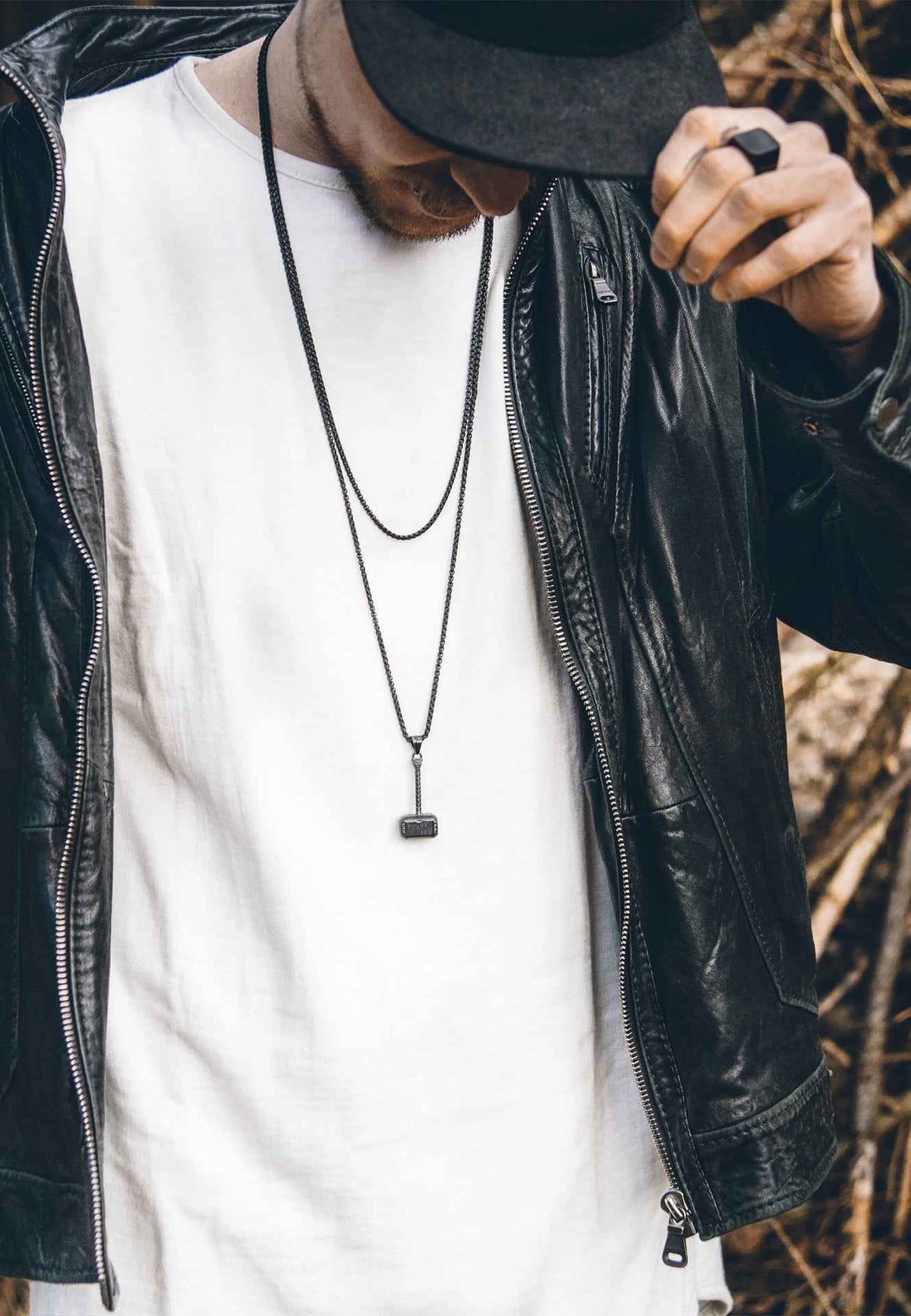 Malleum Pendant / Necklace Matte Black 90 cm