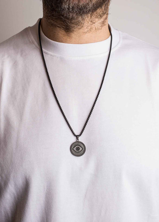 Astra Pendant / Necklace Matte Black 70 cm
