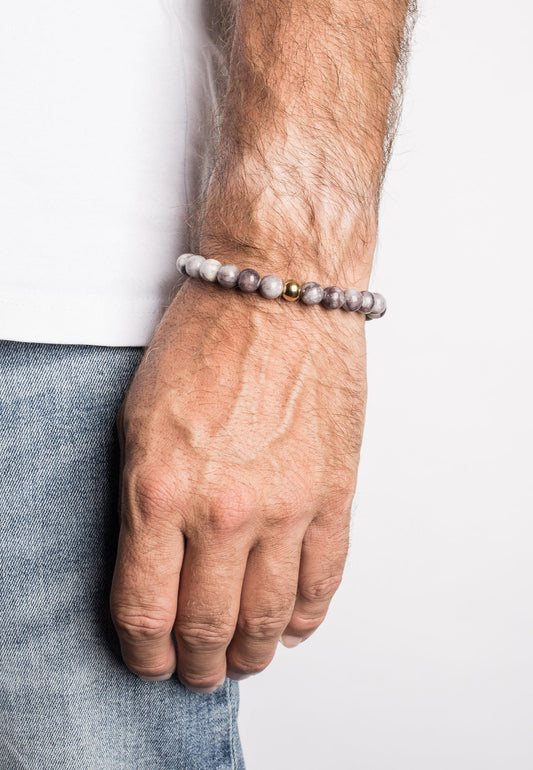 Globae Bracelet - Purple Wood Grain Stone